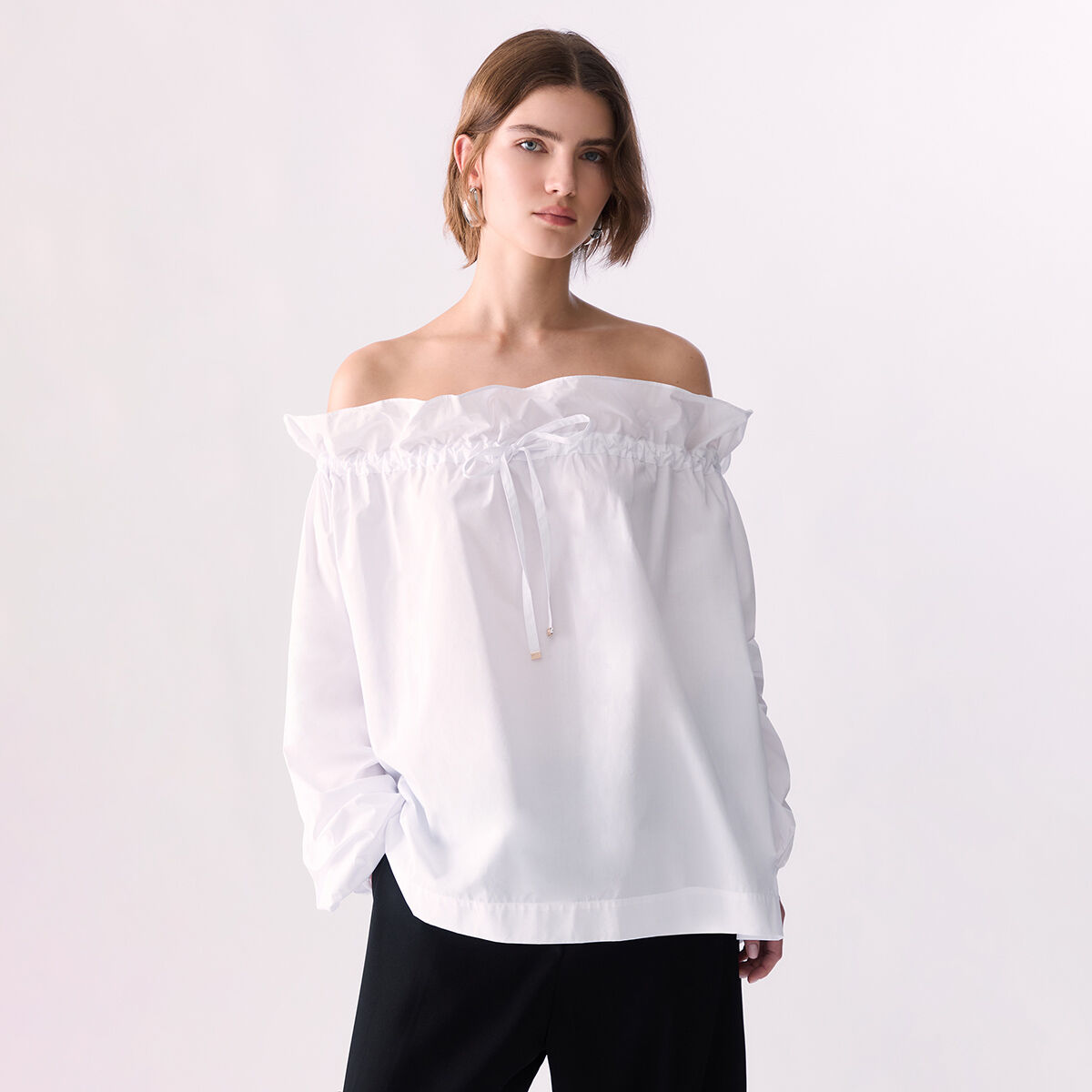Blouse en popeline blanc optique, LIU JO