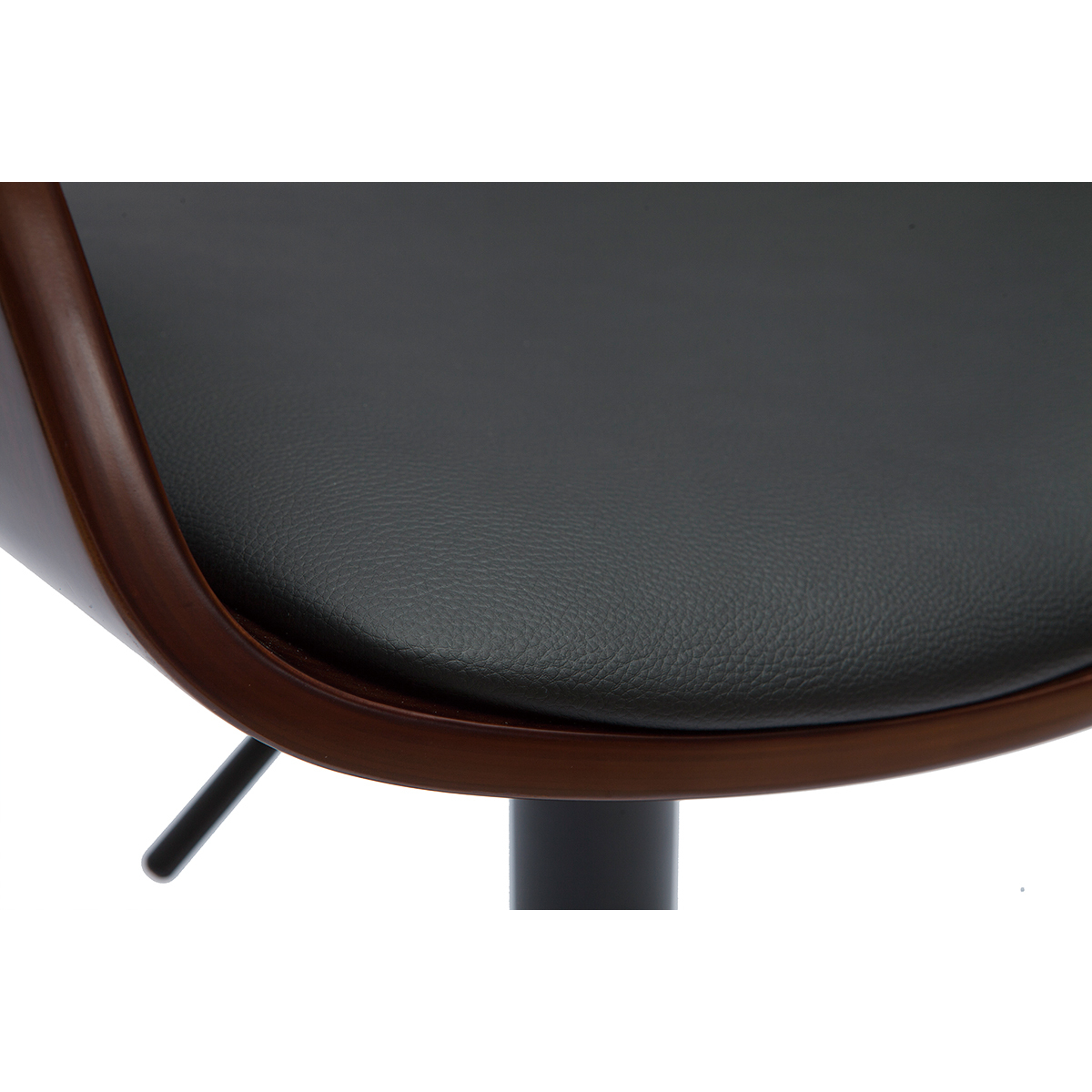 Tabouret de bar design réglable EUSTACHE noyer / noir, MILIBOO