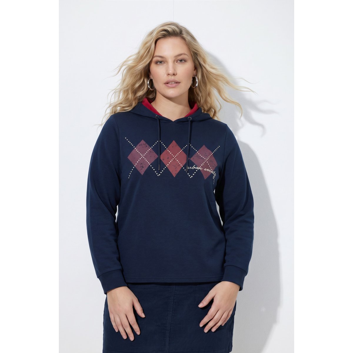 Sweat-shirt à capuche marine, ULLA POPKEN