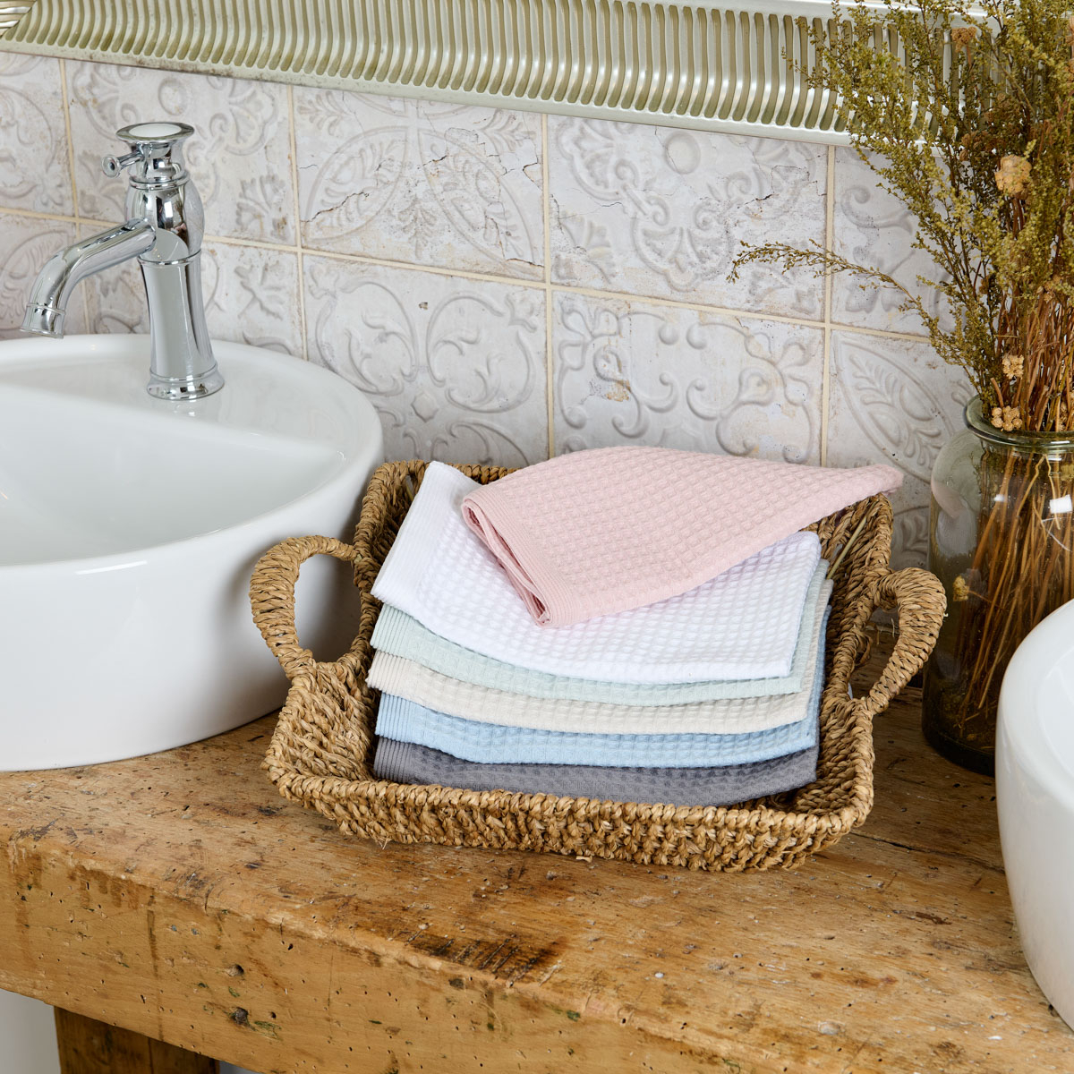 Serviette invitée en nid d'abeille 300 g/m² - EPURE ficelle, TRADITION DES VOSGES