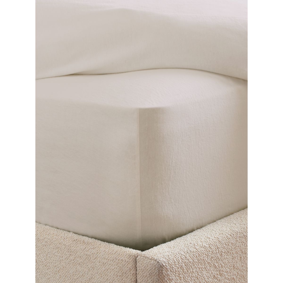Drap en coton brossé doux ivoire, NEXT