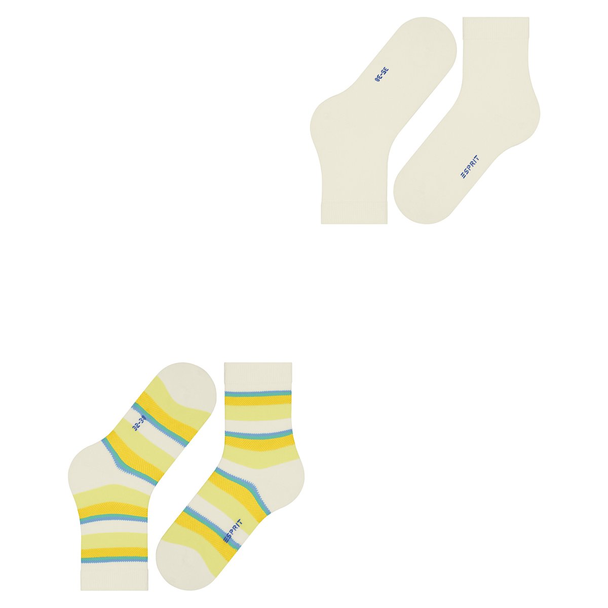 Chaussettes Crochet Stripe 2-Pack Opaque coloré, ESPRIT