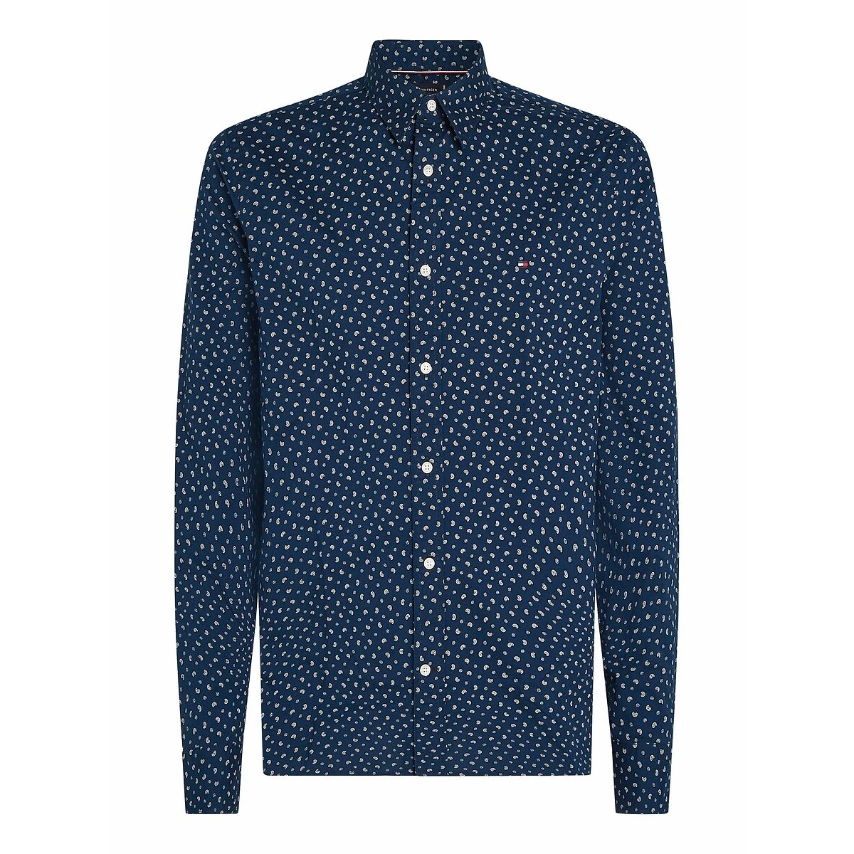 Printed Poplin Shirt in Regular Fit ink blue, TOMMY HILFIGER