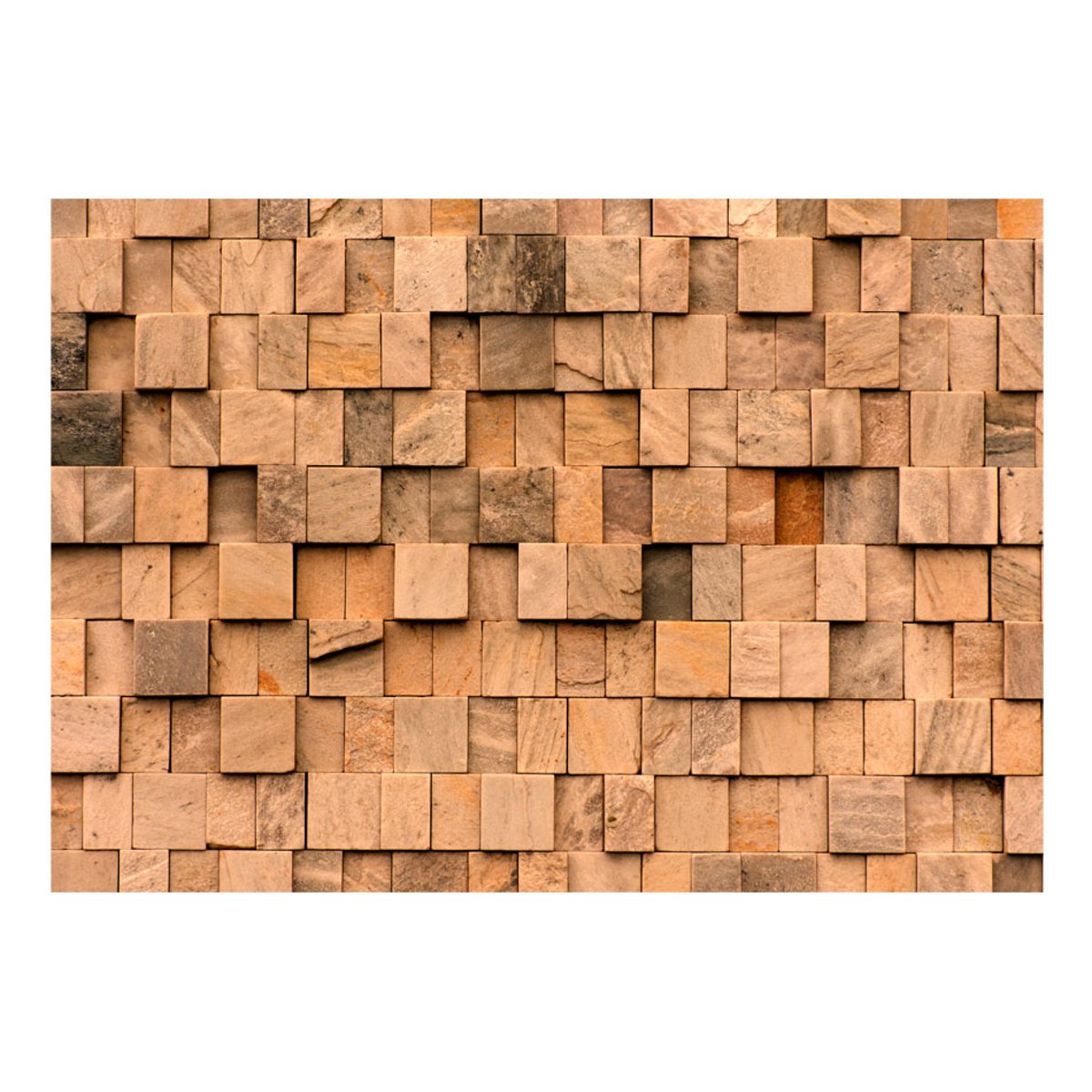 Papier peint intissé panoramique Stone Jigsaw beige, EDEN