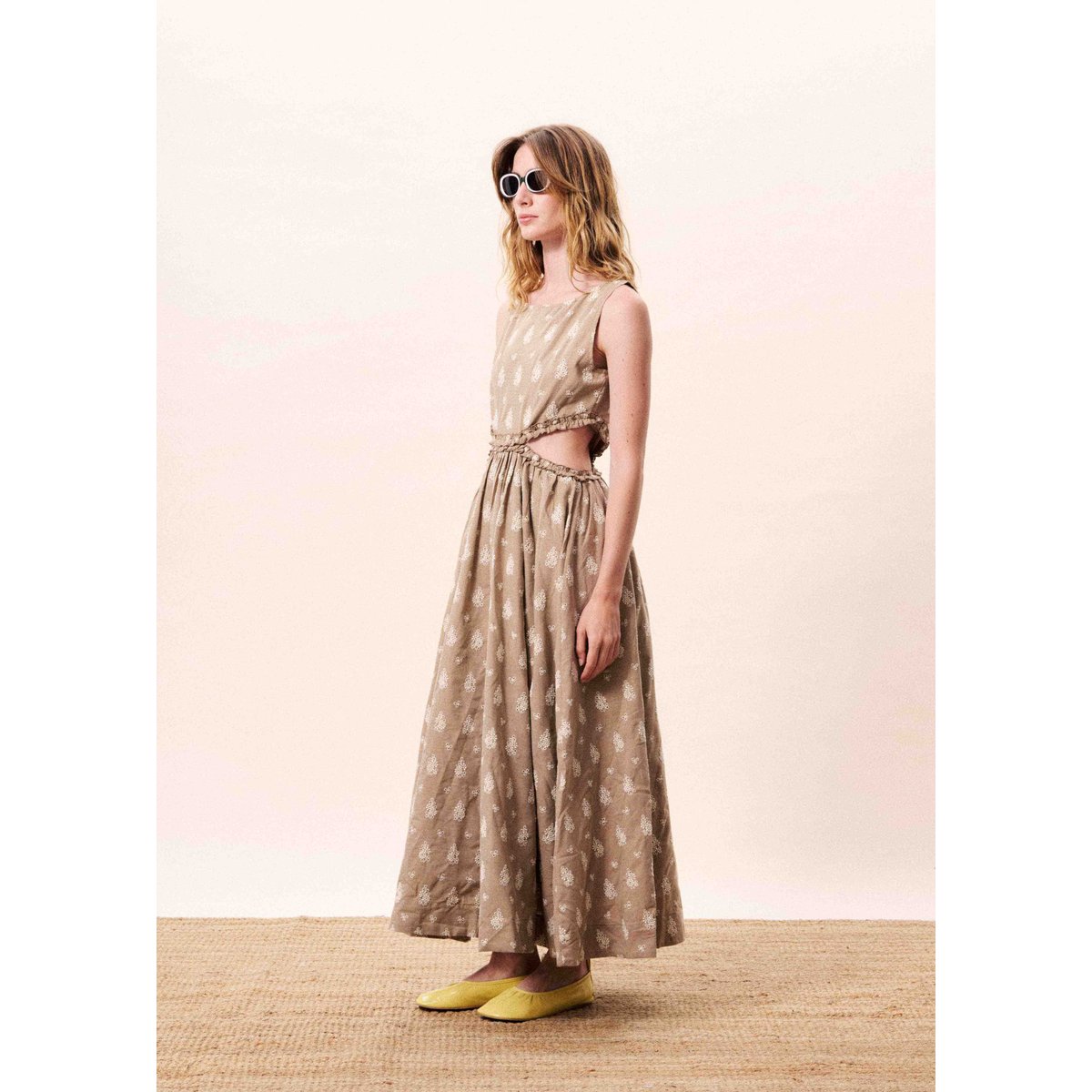 Robe longue STELLARIA marron glace, FRNCH