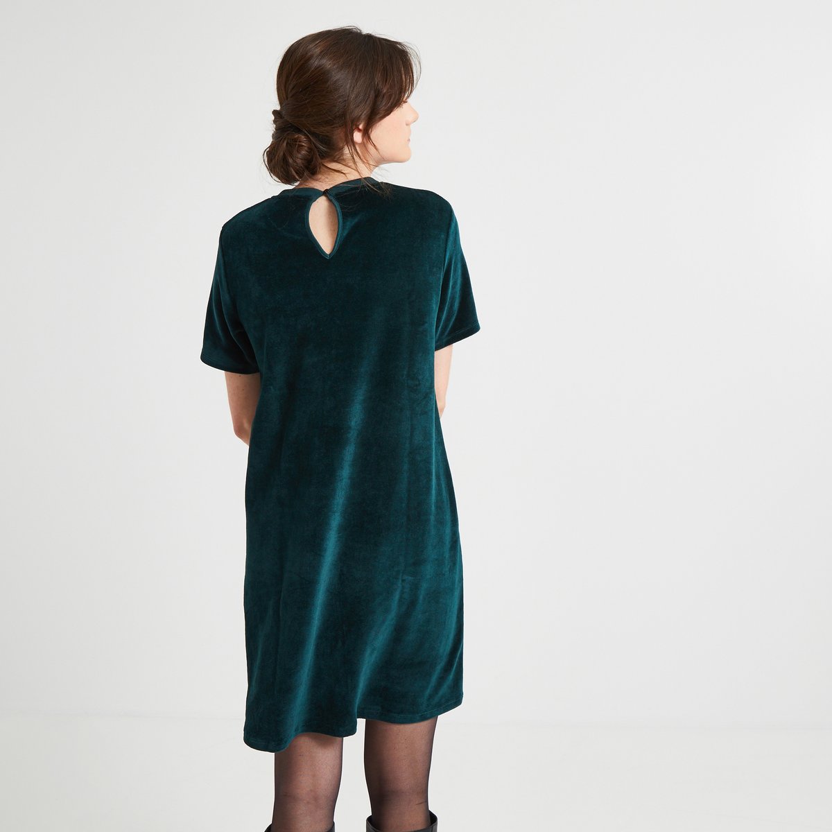 Robe En Velours sapin, MONOPRIX
