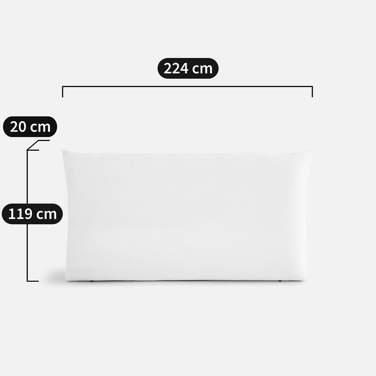 Tête de lit à housser, hauteur 119 cm, PARMA blanc, AM.PM