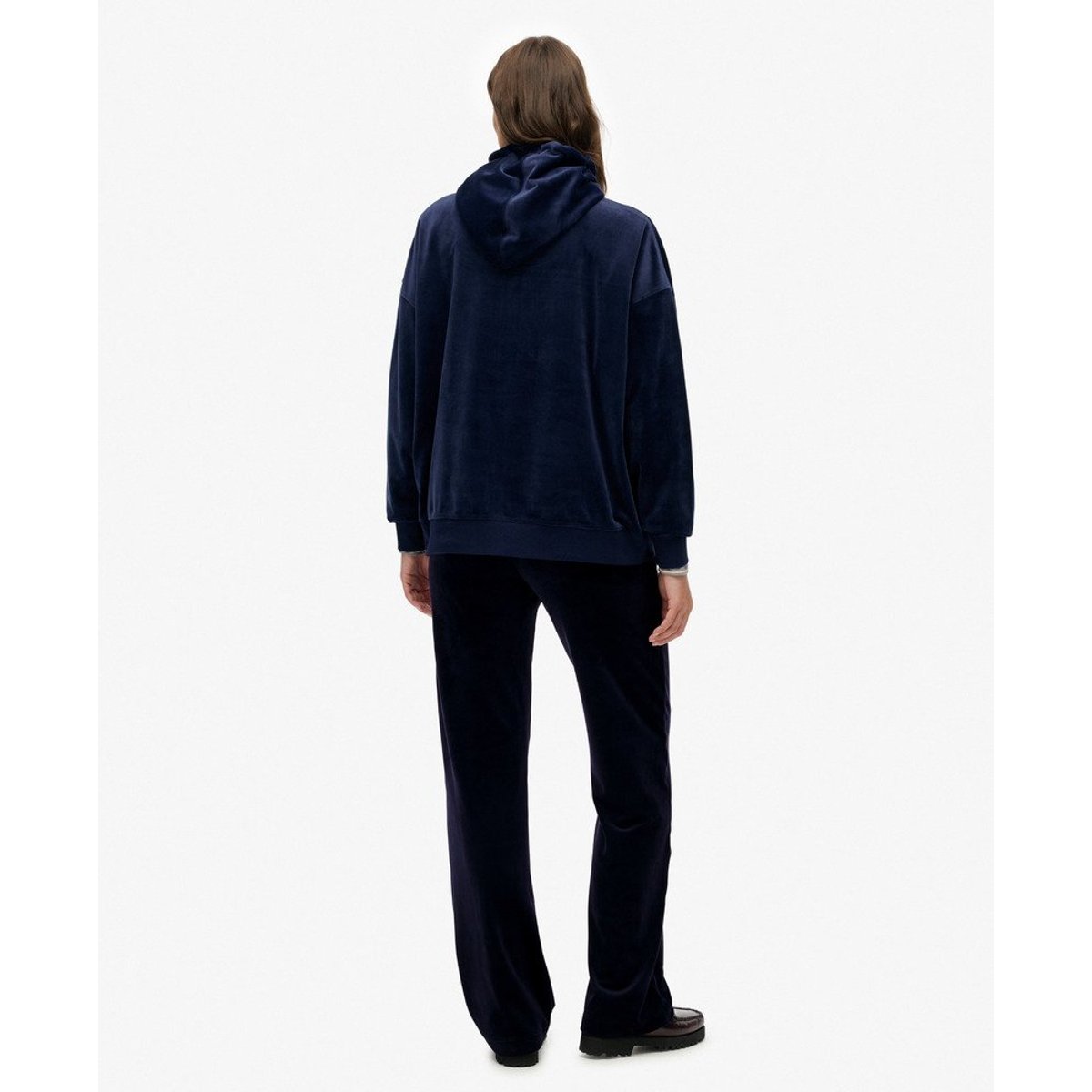 Jogging en velours Country Club bleu marine intense, SUPERDRY