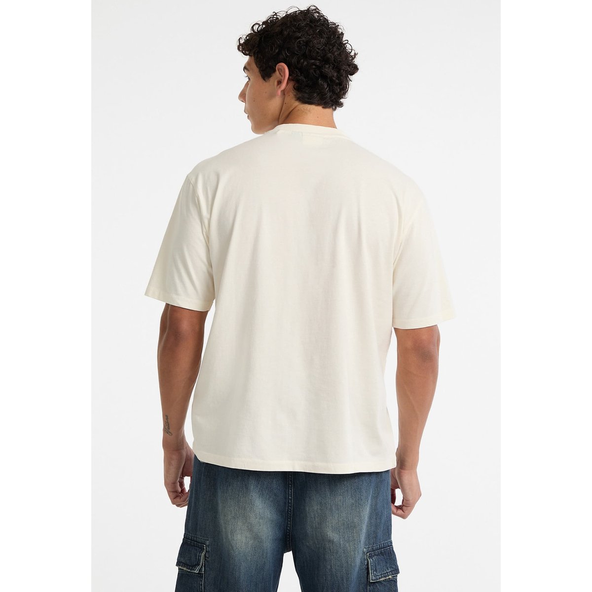T-Shirt Logo Imprimé crème, GUESS JEANS