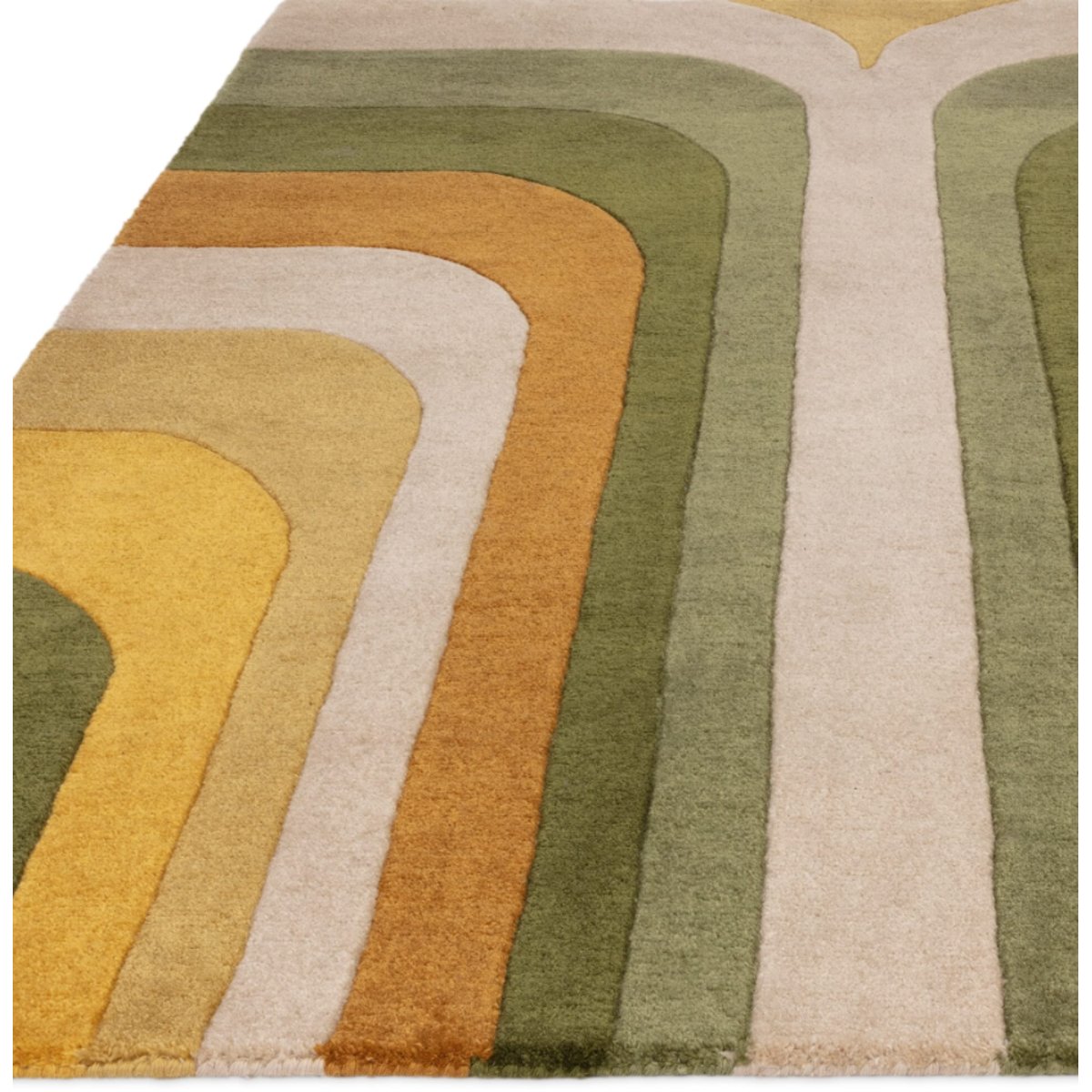 Tapis salon et chambre moderne style rétro TIPPY vert, NOVATREND