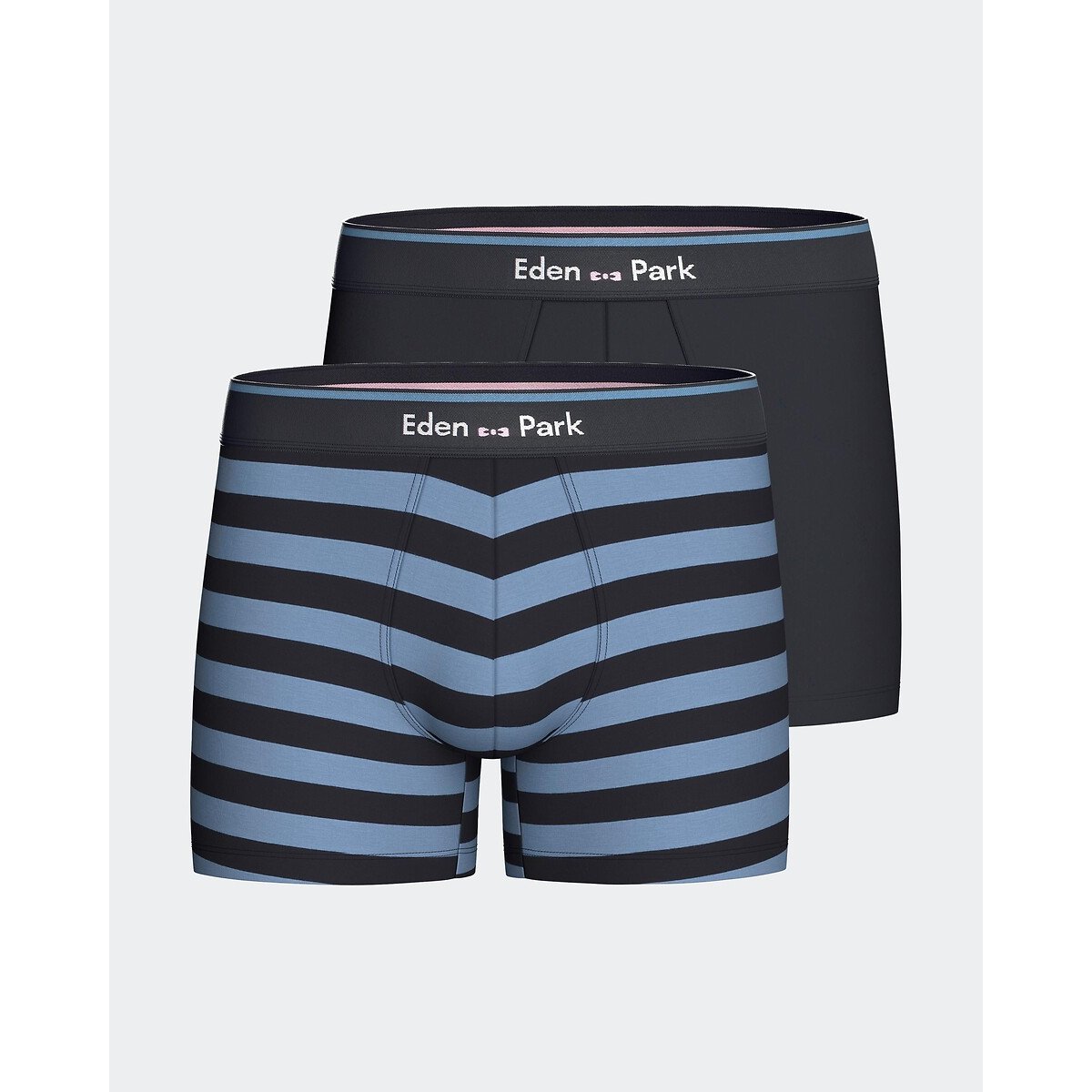 Lot de 2 boxers bleu + bleu marine, EDEN PARK