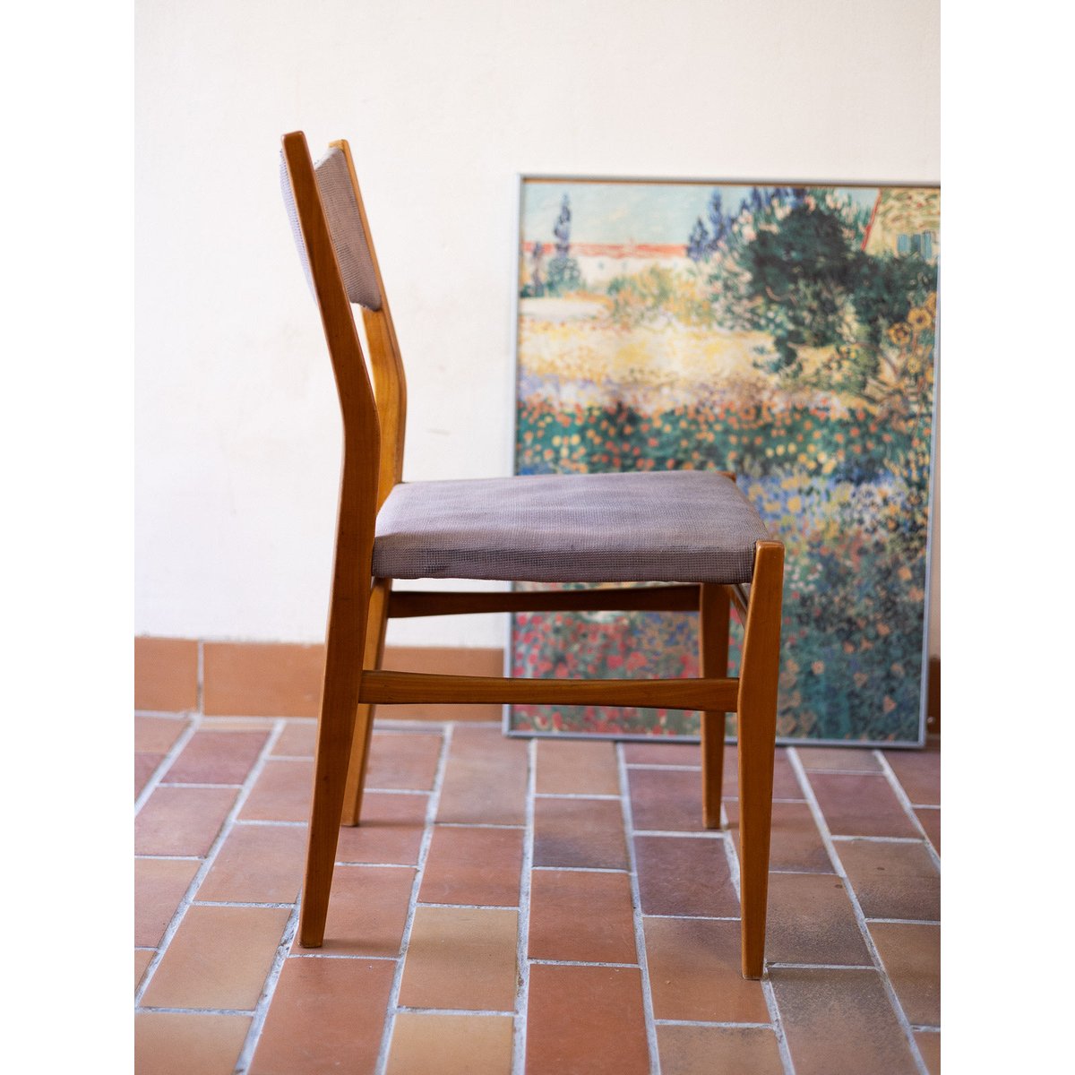 Lot de 4 chaises authentiques Alma N°1897 - Bon état bois clair, DEBONGOUT