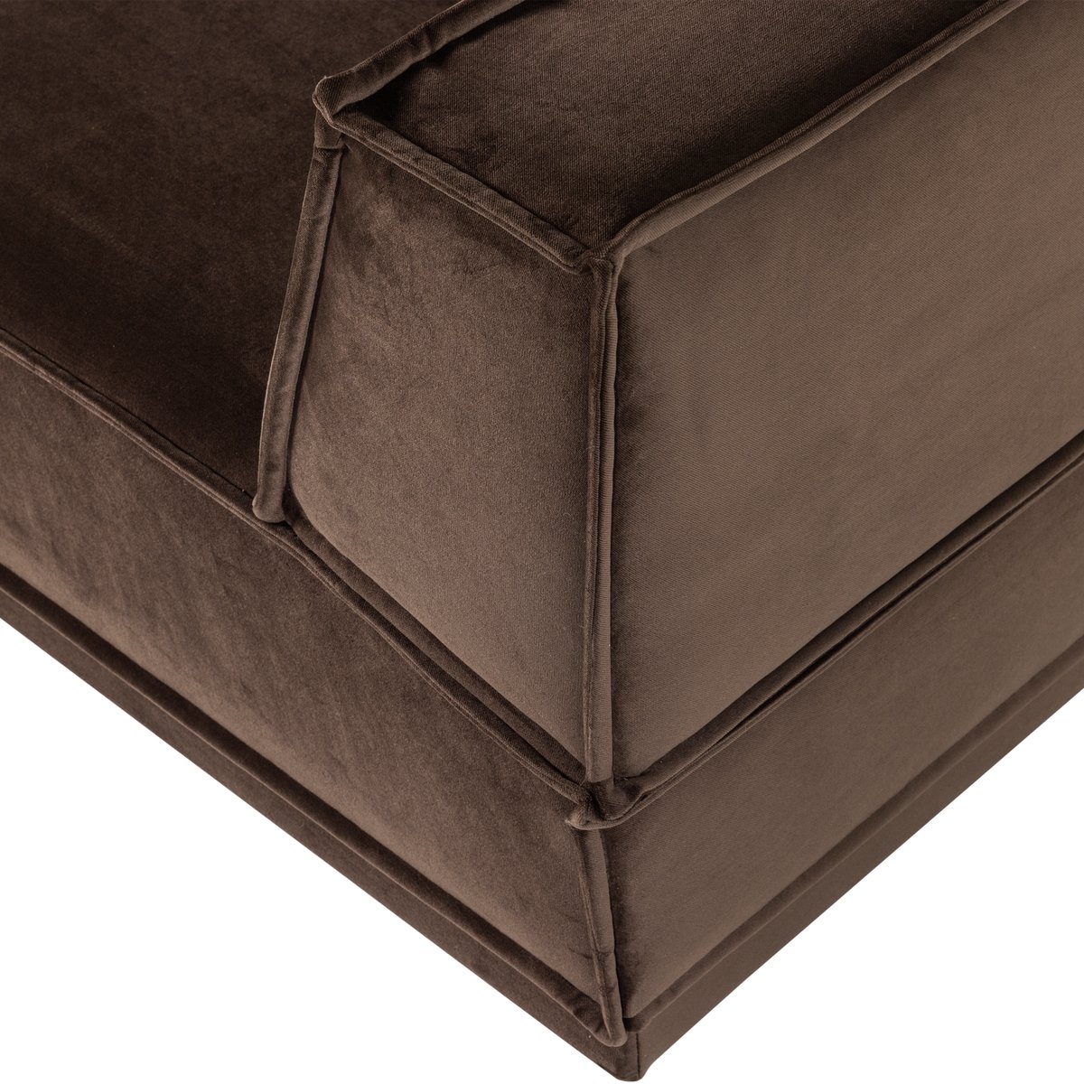 Canapé d'angle gauche en chenille MANU marron, WOOOD