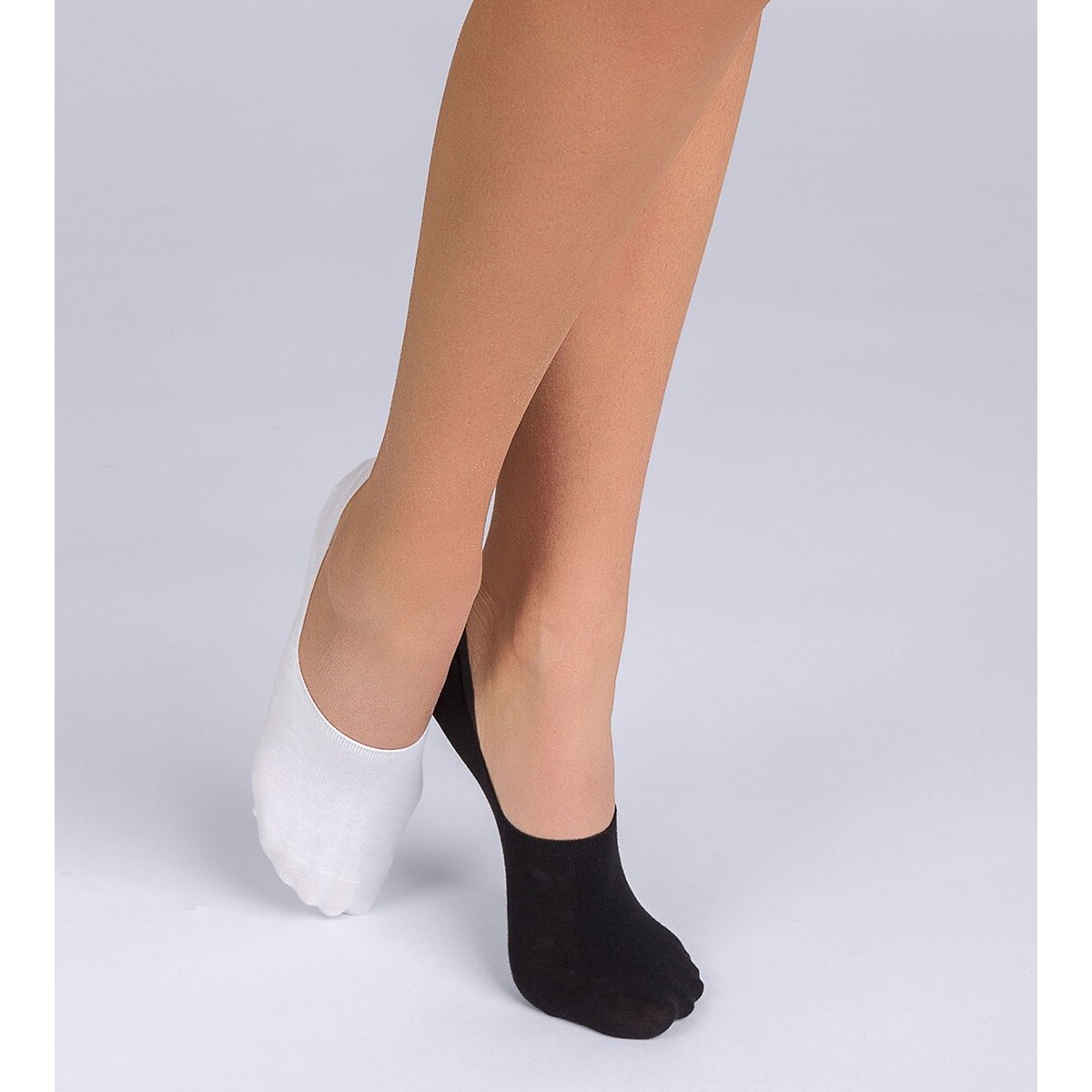 Confezione da 2 paia di minicalze nero + bianco , DIM