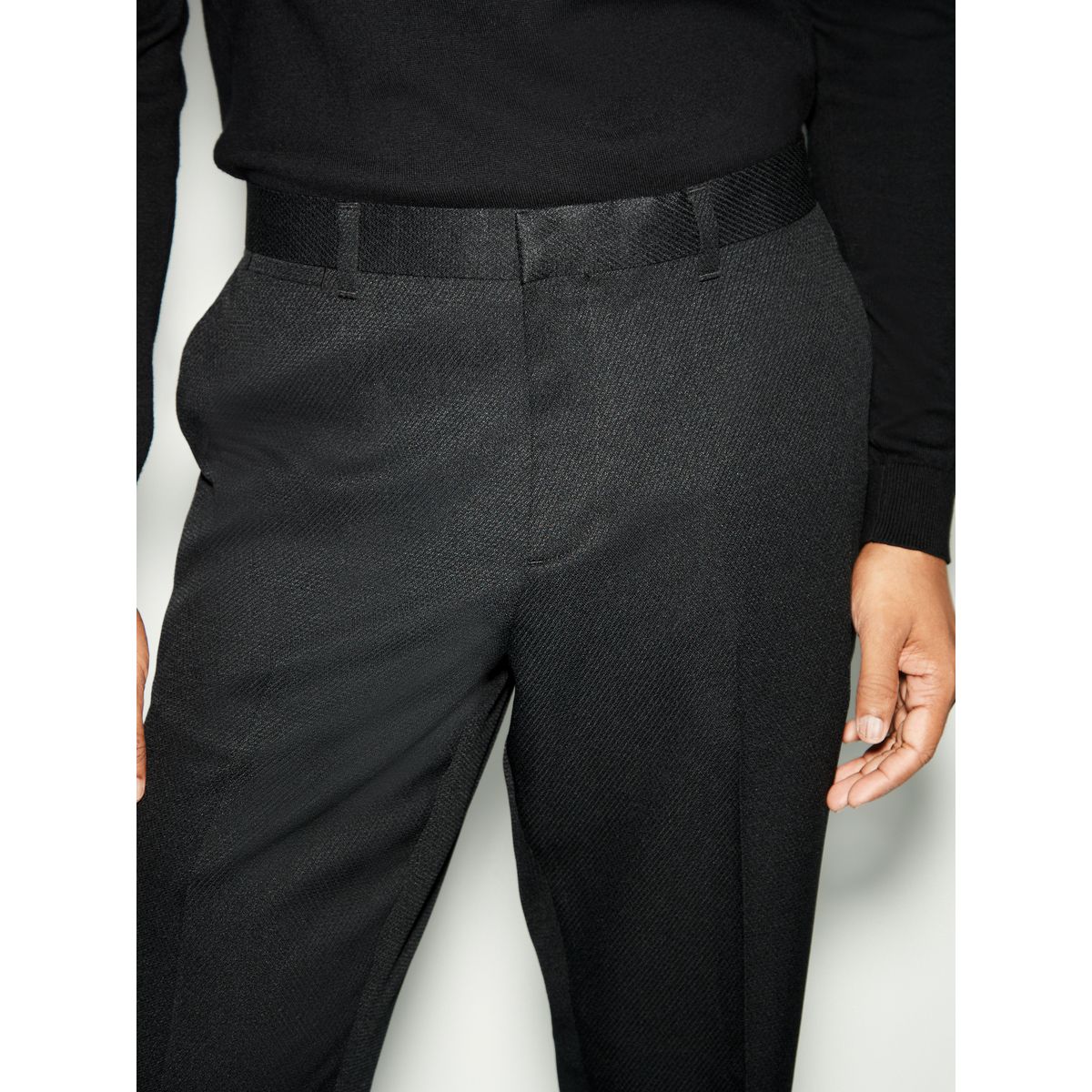 Pantalon de smoking texturé avec bande noir, NEXT