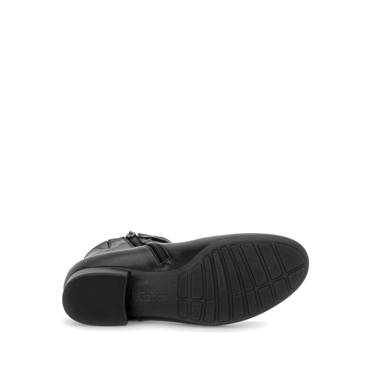 Bottines en cuir vernis à talon décroché noir, GABOR