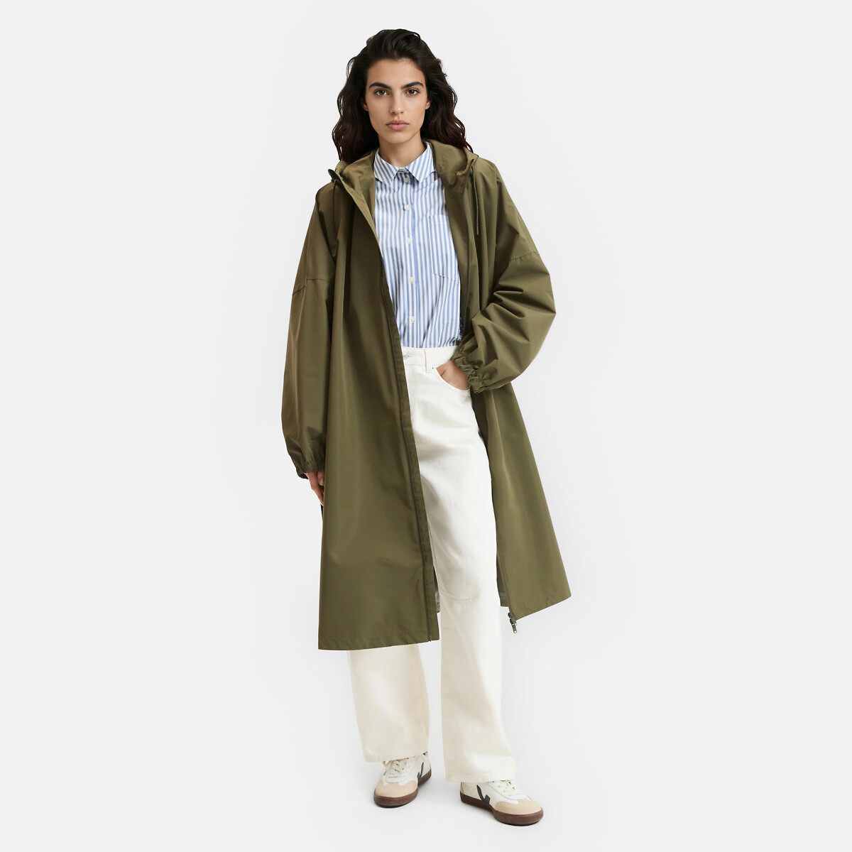 Oversize-Windjacke mit Kapuze khaki, LA REDOUTE COLLECTIONS
