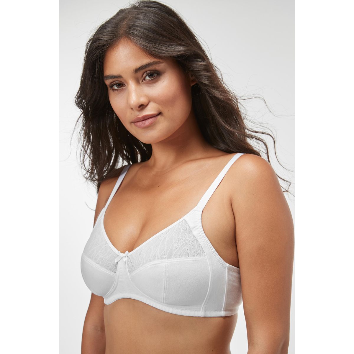 Soutien-gorge en coton sans armatures b-h blanc, NEXT
