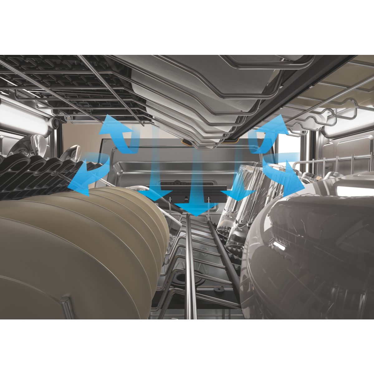 Lave vaisselle encastrable W8IHT40T Maxispace SpaceClean tout intégrable, WHIRLPOOL