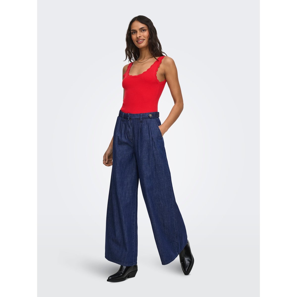 Jean À Jambe Large dark blue denim, ONLY