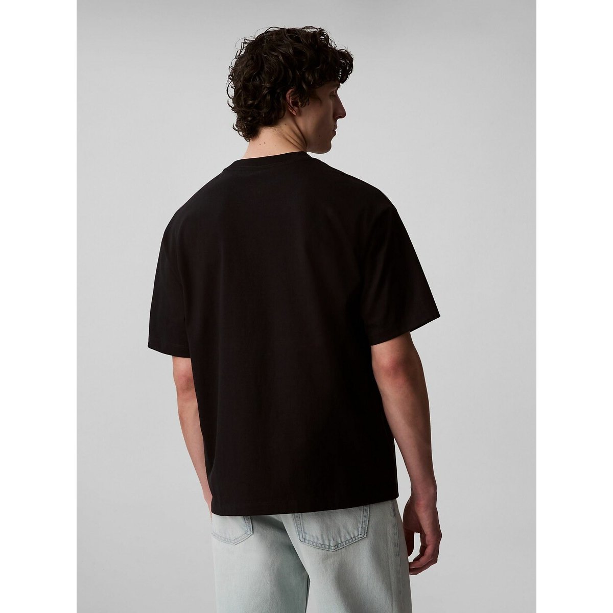 Logo Print T-Shirt with Short Sleeves black, CALVIN KLEIN JEANS