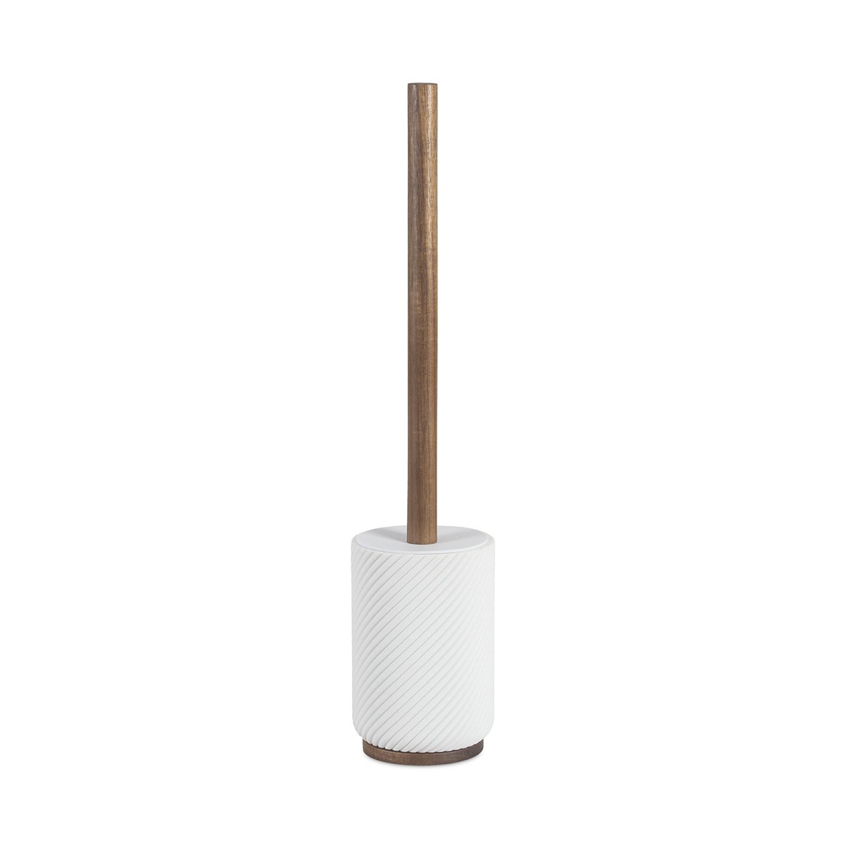 Brosse WC - Résine blanche et bois - ASCOLI blanc et bois, MAISON AUBERTIN
