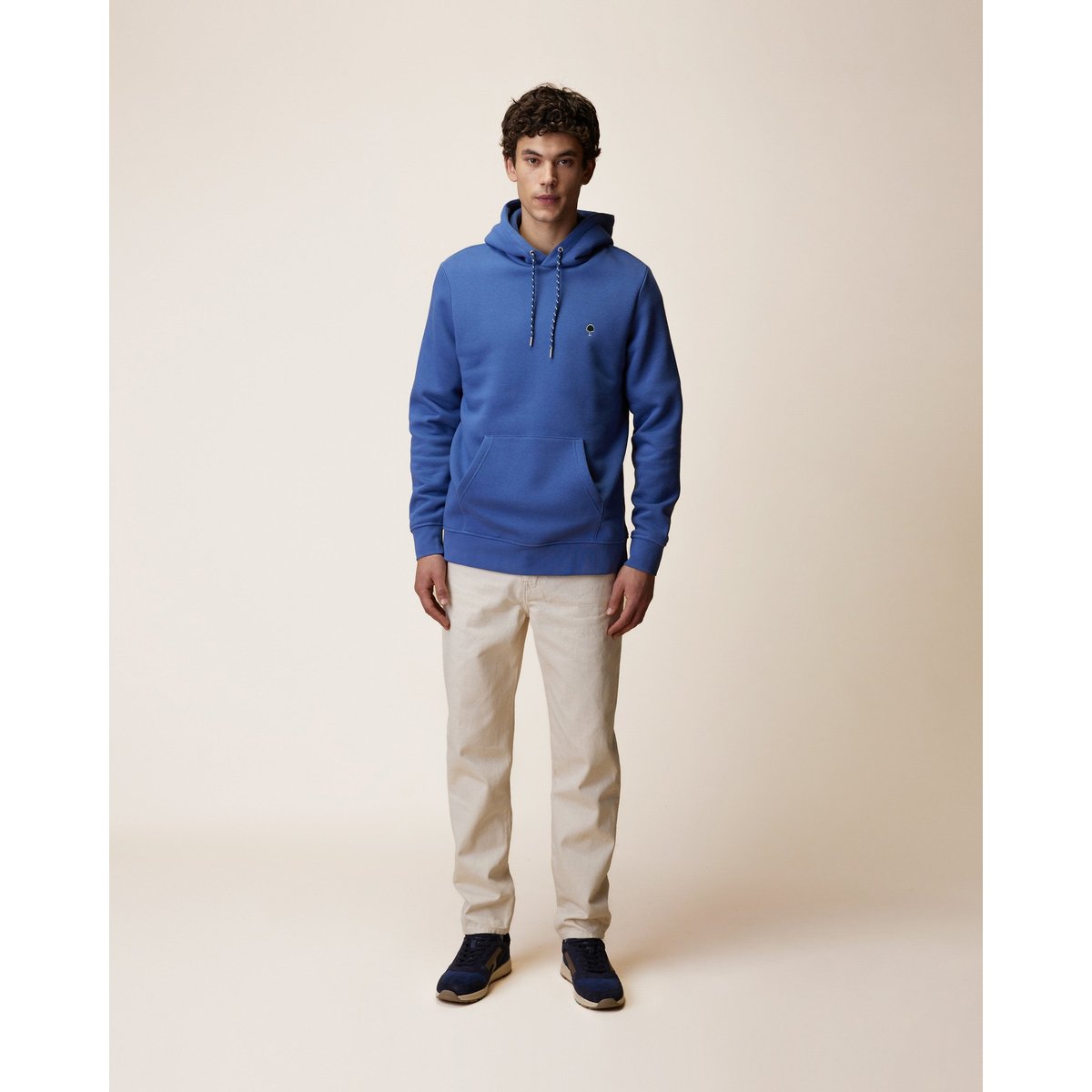 Sweat à capuche en molleton bleu, FAGUO