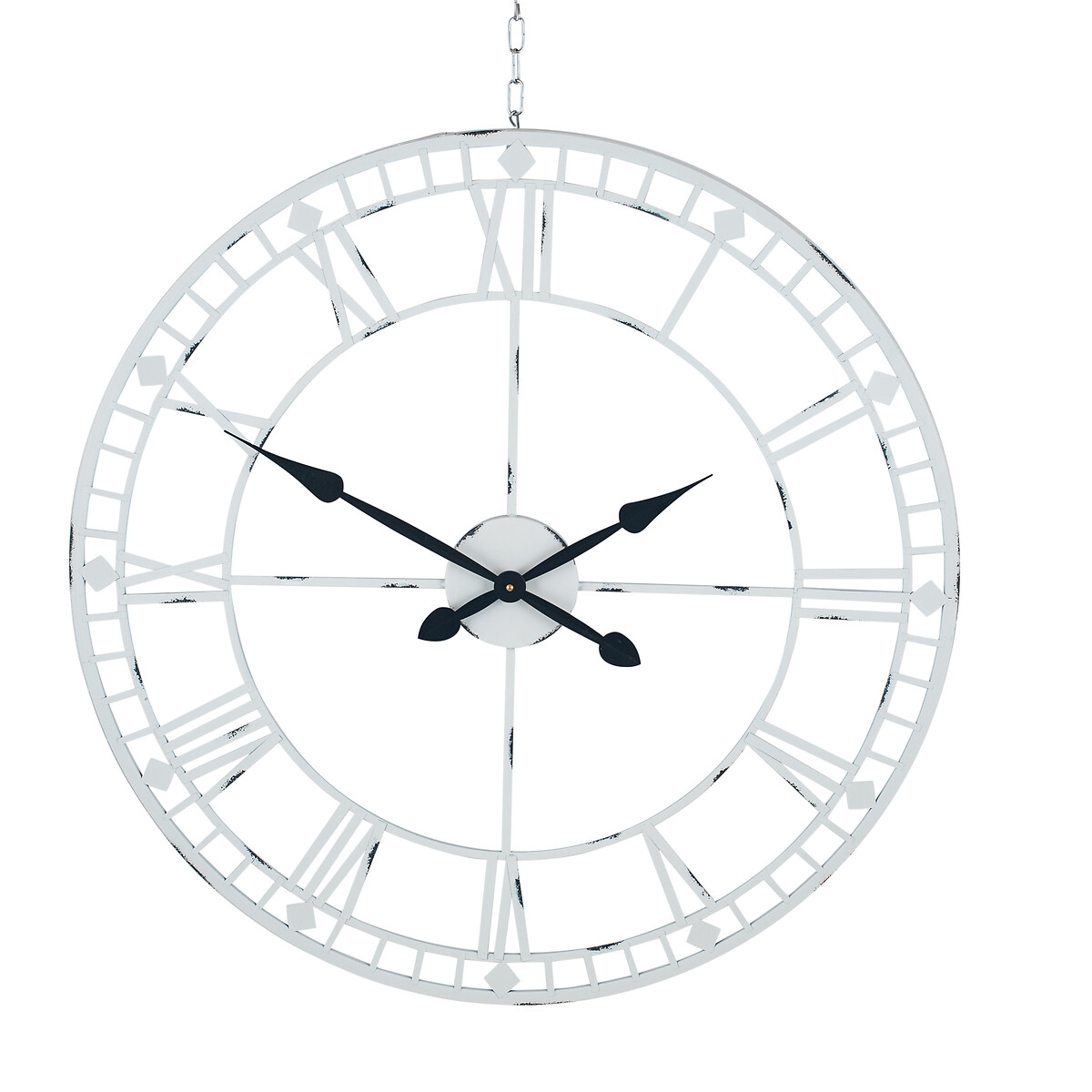 80cm Soft Grey Metal Round Wall Clock grey, ÉDITÉ