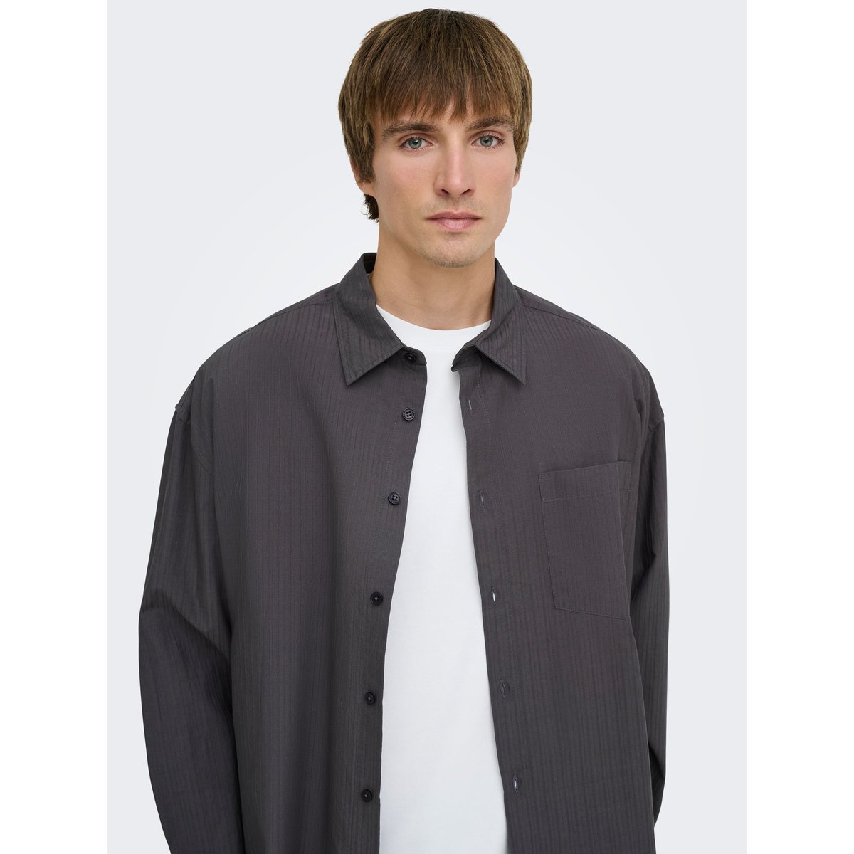 Chemise grey pinstripe, ONLY & SONS