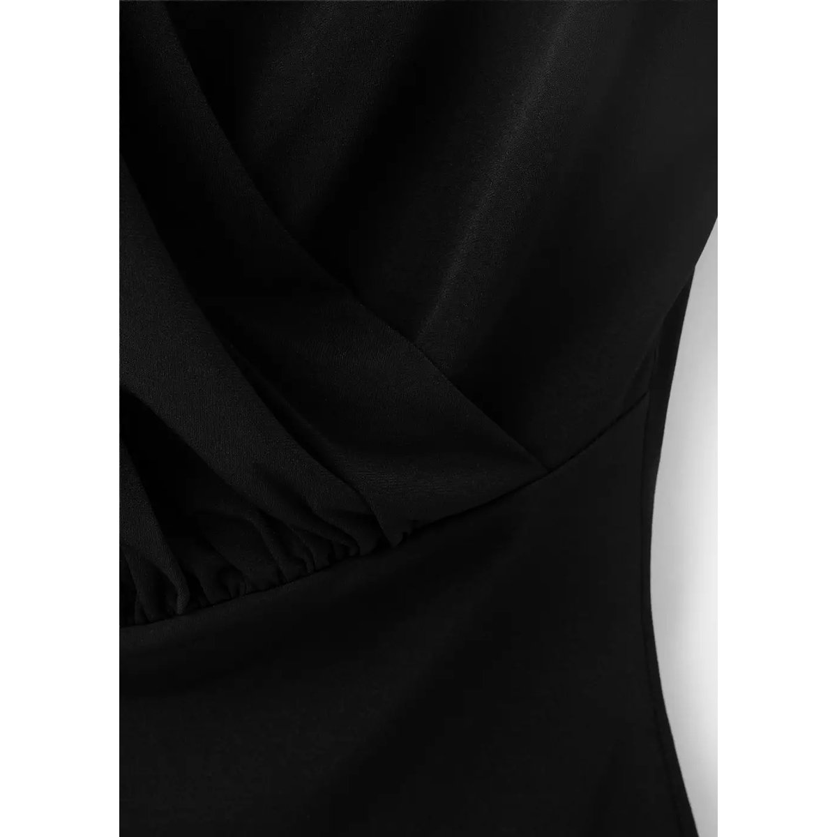 Top drapé gaze noir, MANGO
