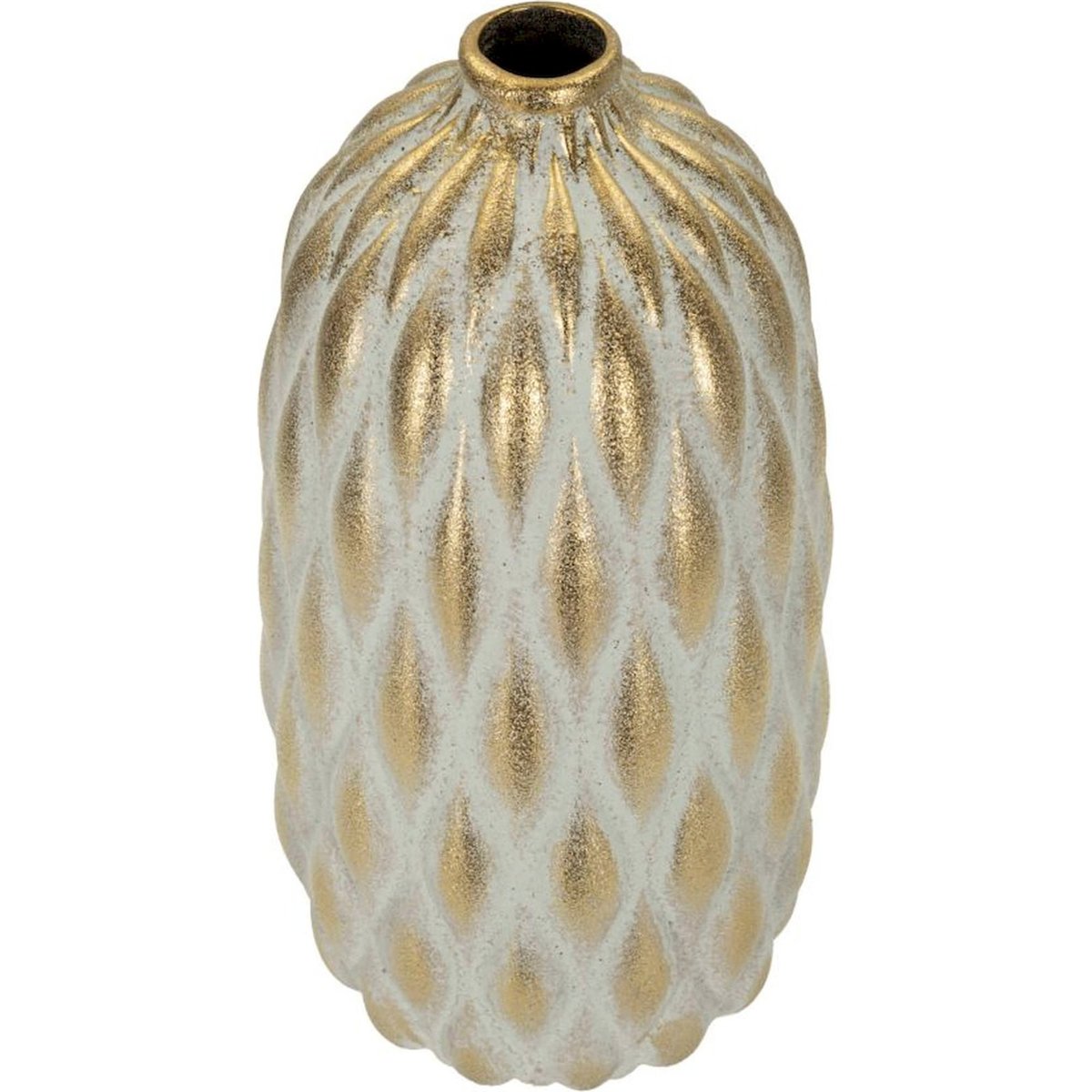 Vase en céramique à relief texturé MODERN gris et doré, RECOLLECTION
