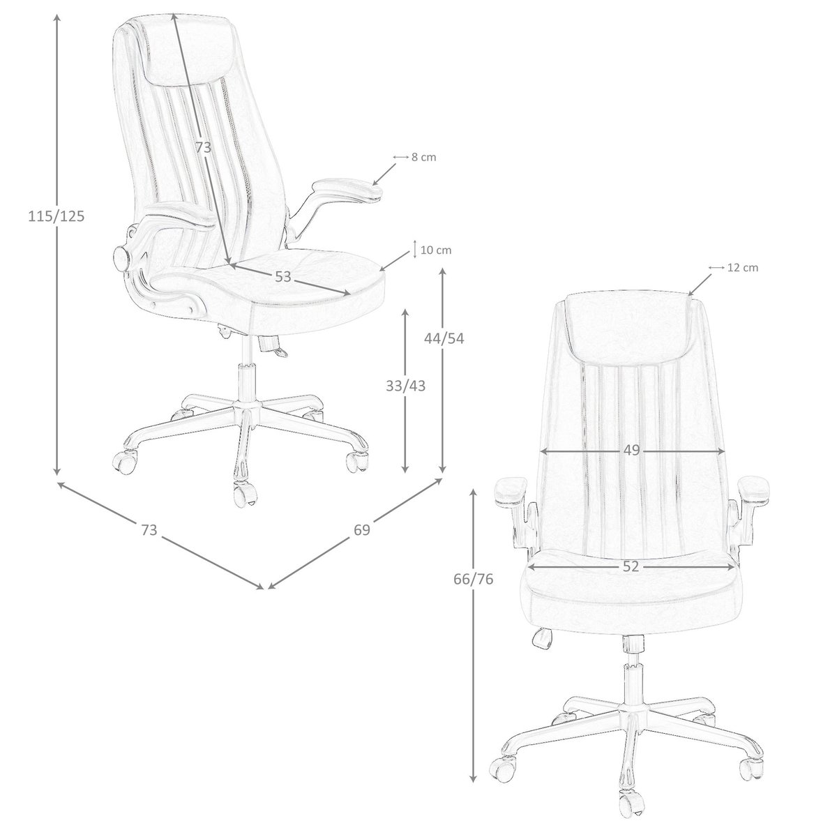 Fauteuil de bureau pivotant en similicuir marron | noir, ANGEL CERDA