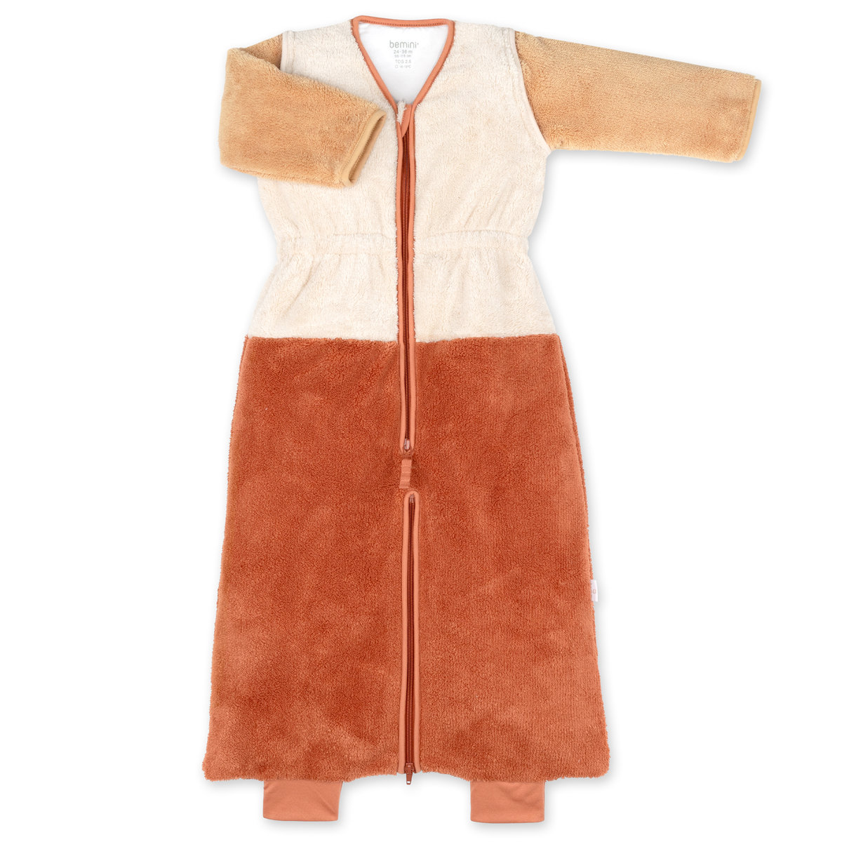 Gigoteuse jambes séparables hiver - TOG 2.5 Chaud tout doux noisette tricolore, BEMINI