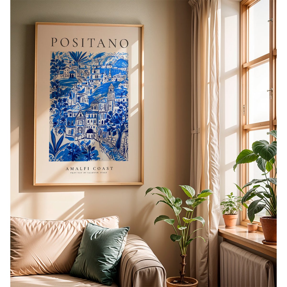 Affiche avec tableau décoratif, 50 x 70 cm beige, HANNUN