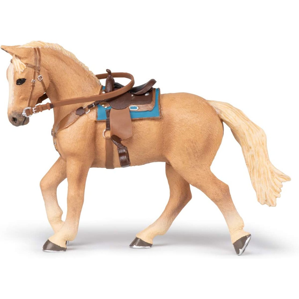 Figurine Cheval western et sa cavalière beige, PAPO