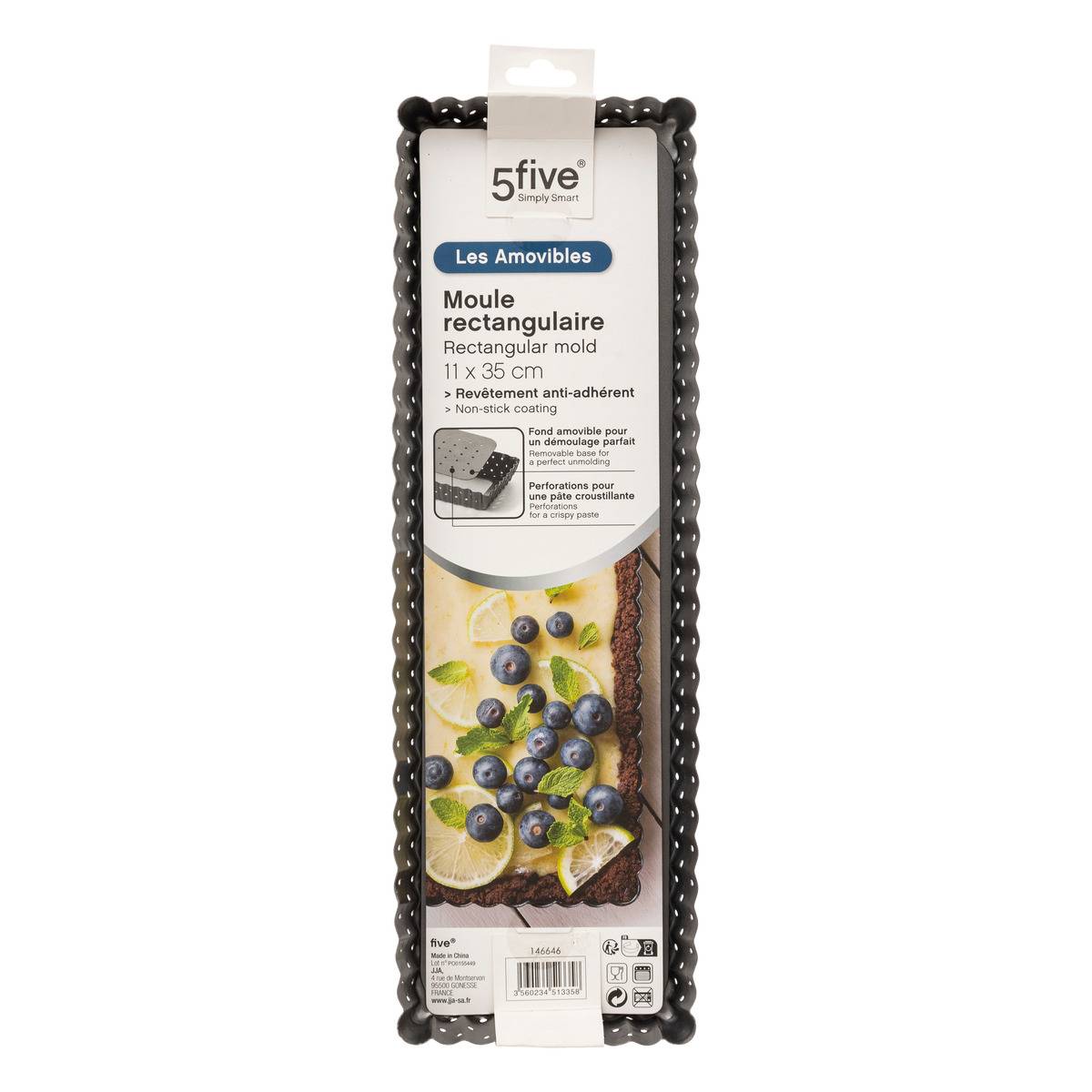 Moule à baguette perforé FONDS AMOVIBLES gris, 5FIVE SIMPLY SMART