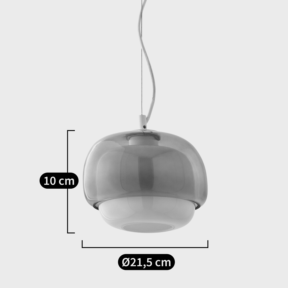 Suspension en verre coloré Ø21,5 cm, Kinoko rouge, LA REDOUTE INTERIEURS