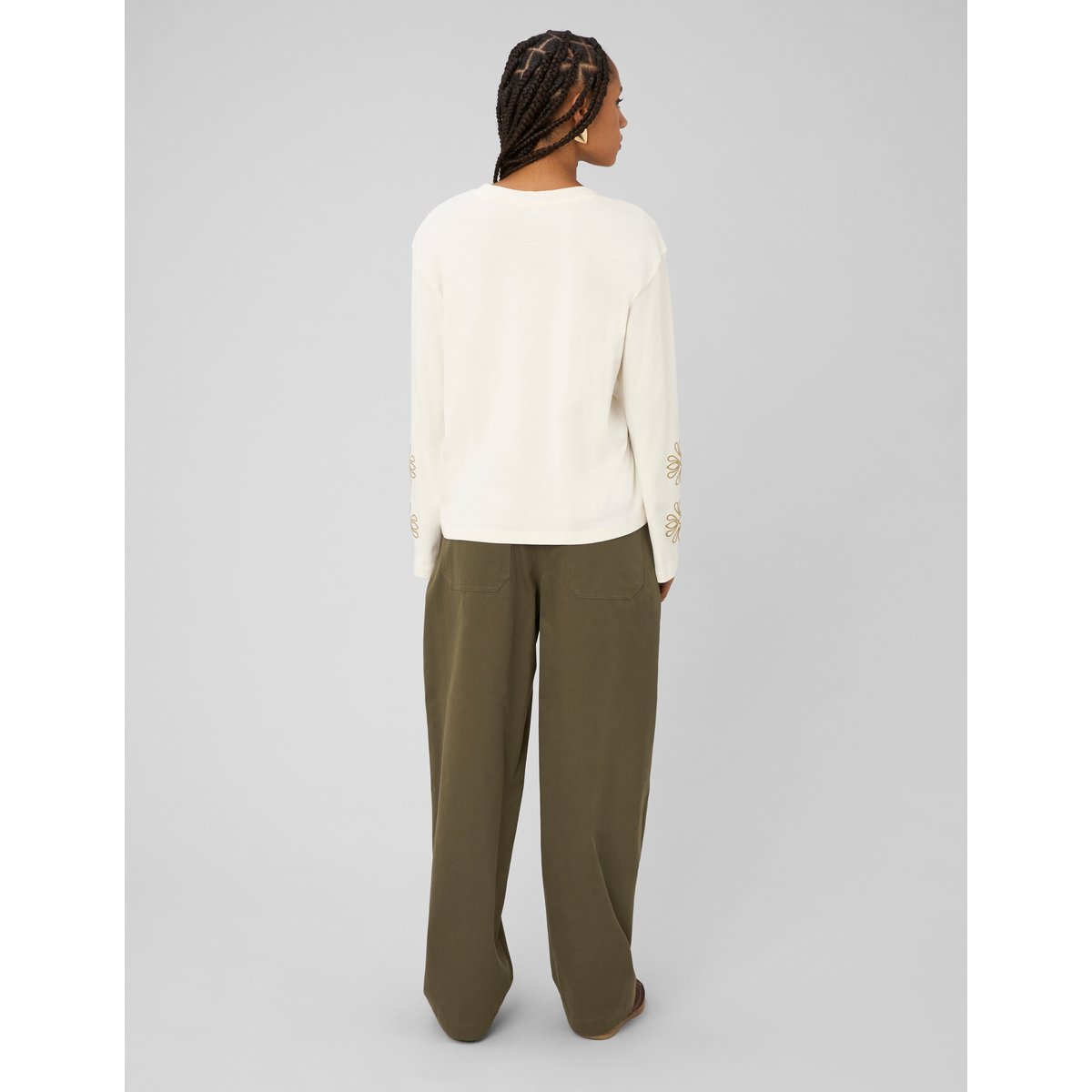Pantalon chino balloon vert kaki, BZB
