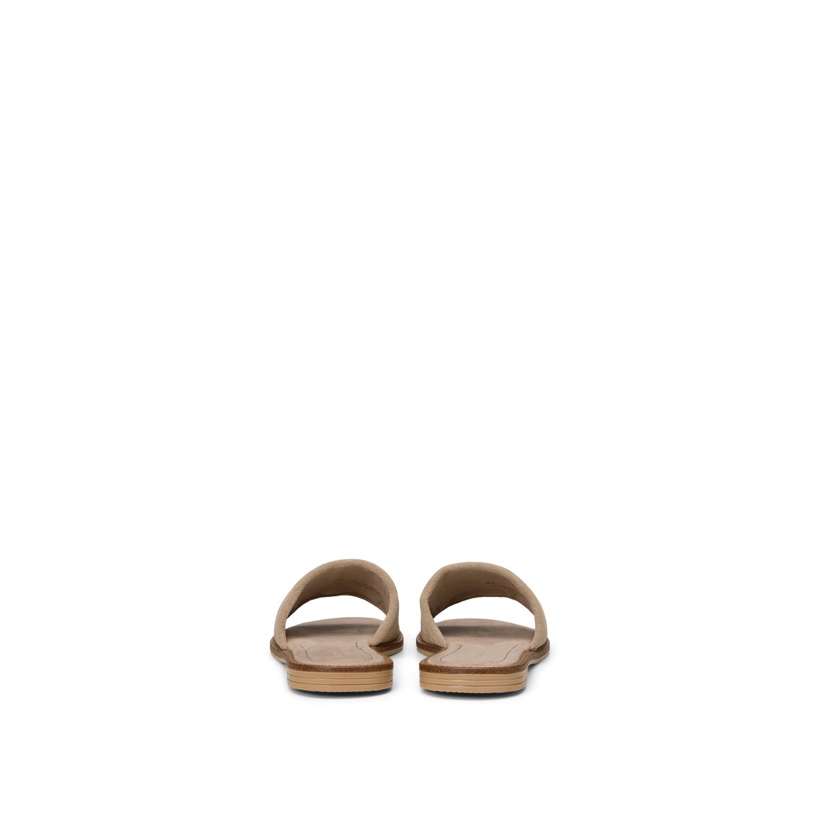 Mule modèle Babette en cuir de vachette velours doux beige, MARC O'POLO