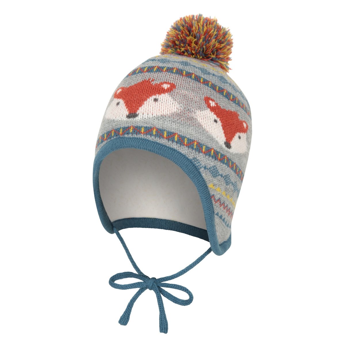 Bonnet cache-oreilles gris / bleu / orange, MOUNTAIN WAREHOUSE