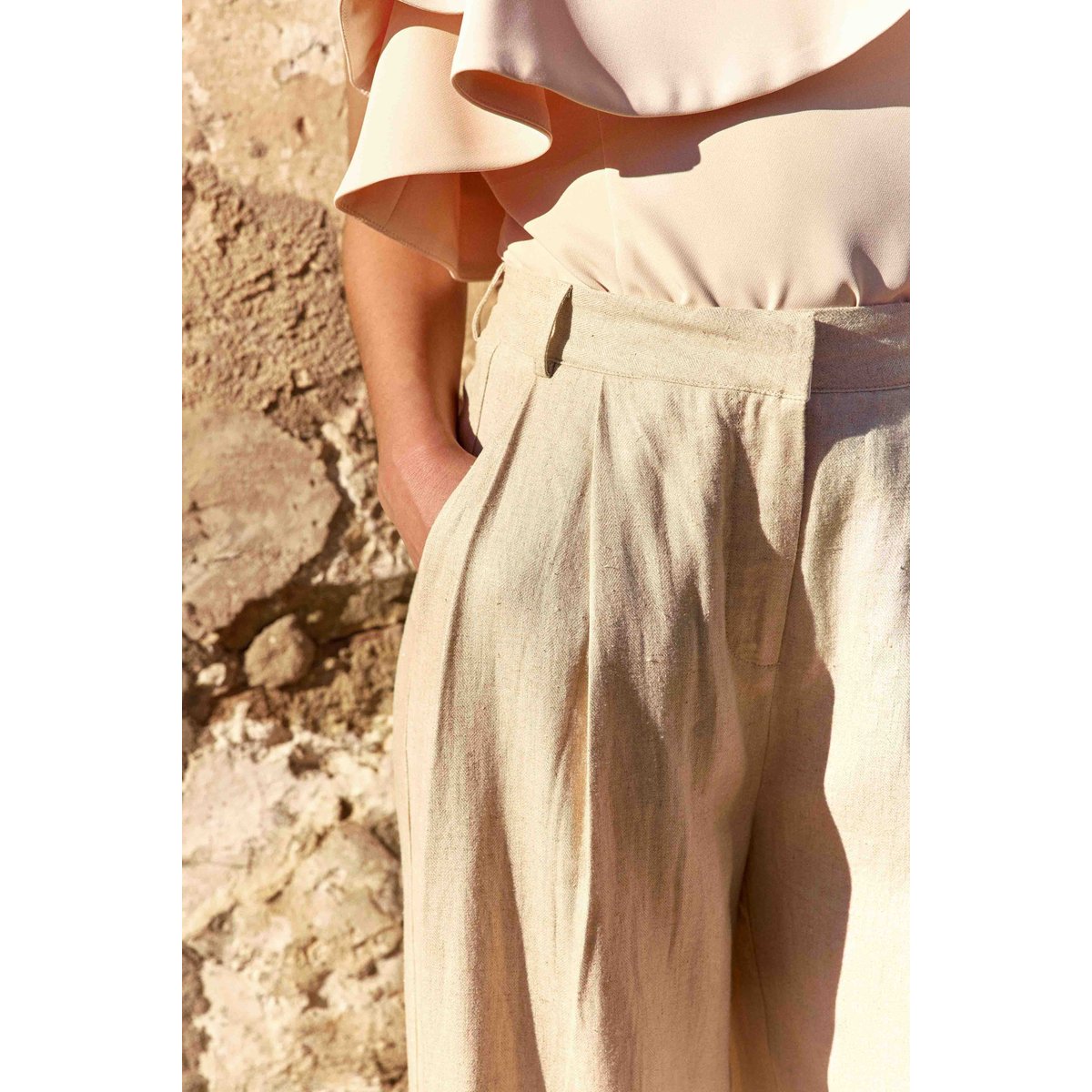 Pantalon large uni PALINA 68-dore, LA PETITE ETOILE
