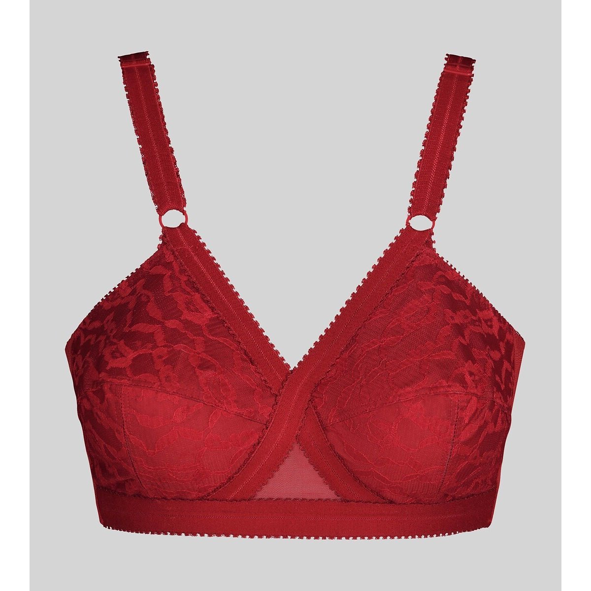 Soutien-gorge sans armatures Cœur croisé rouge velour, PLAYTEX