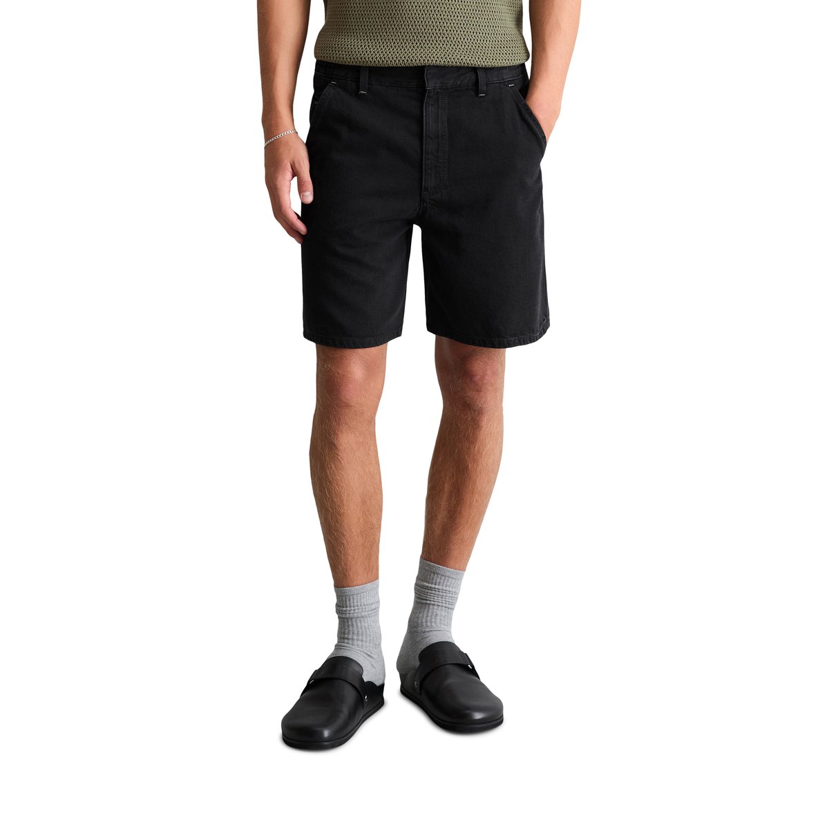 Short en jean en coton bio et lyocell noir, MARC O’POLO DENIM