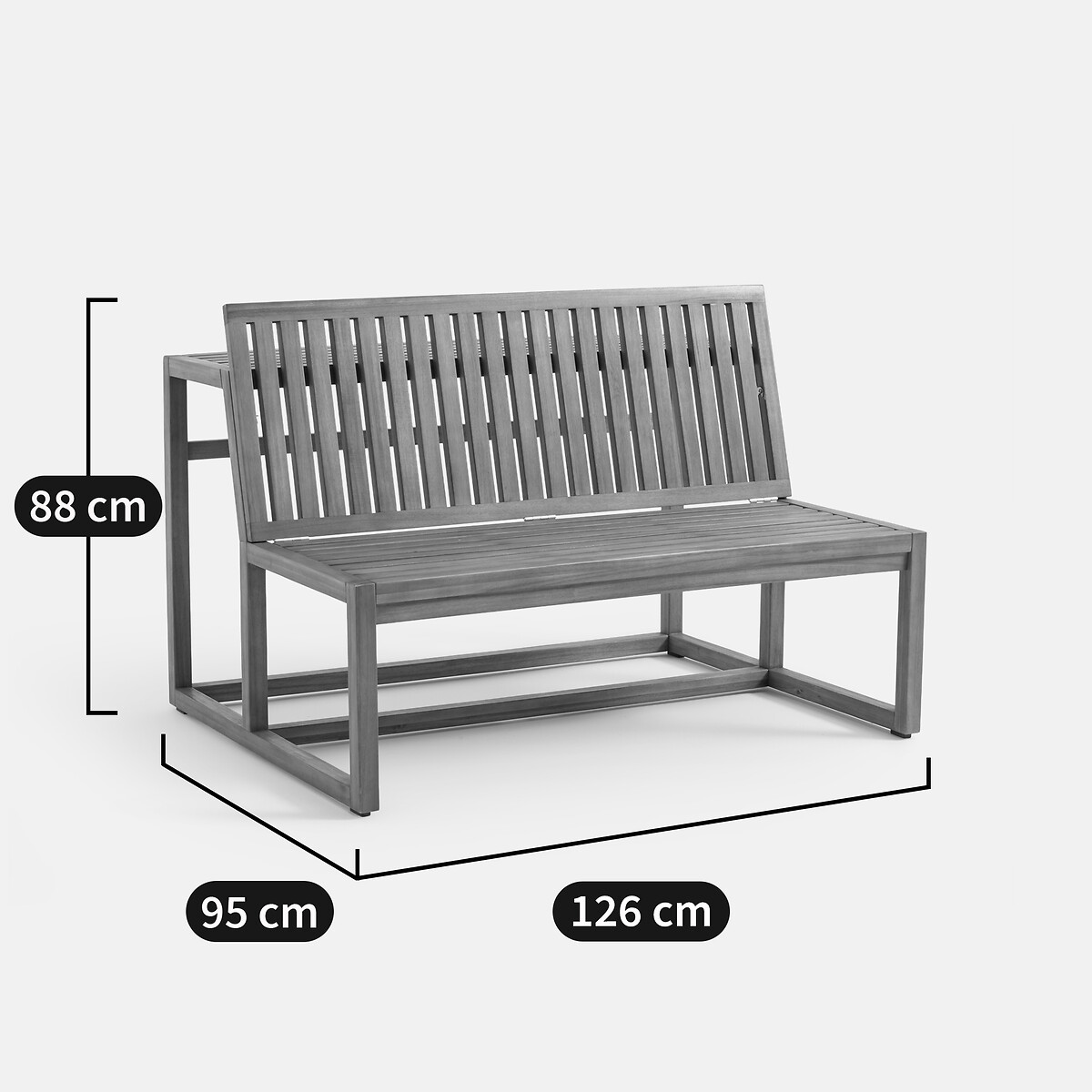 Talia Solid Acacia Garden Table Bench acacia, LA REDOUTE INTERIEURS