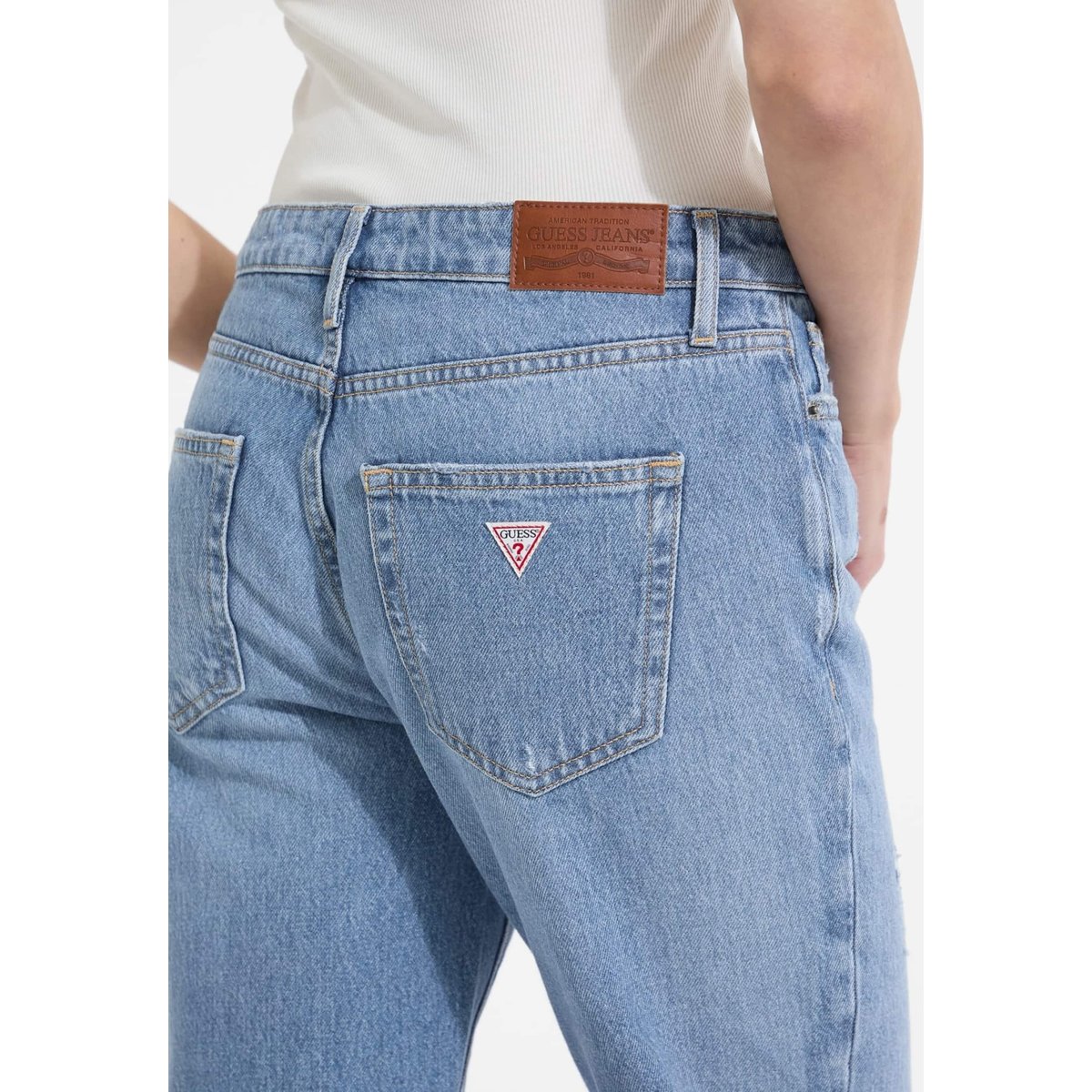 Jean Droit Taille Moyenne G08 bleu ciel, GUESS JEANS