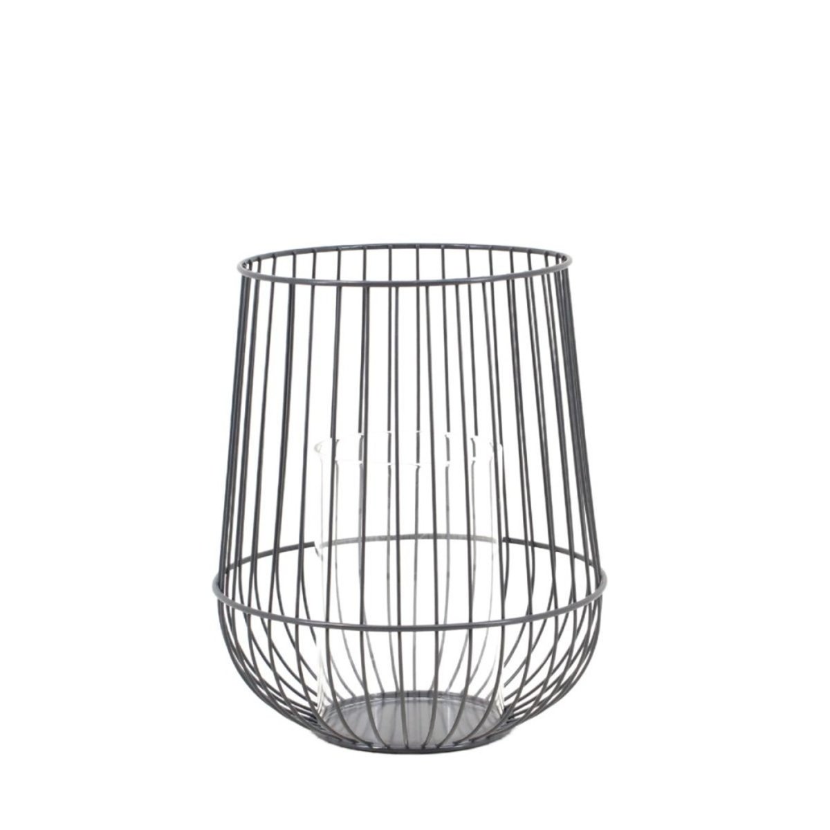 Lanterne en métal filaire 25cm gris, ORNAMI