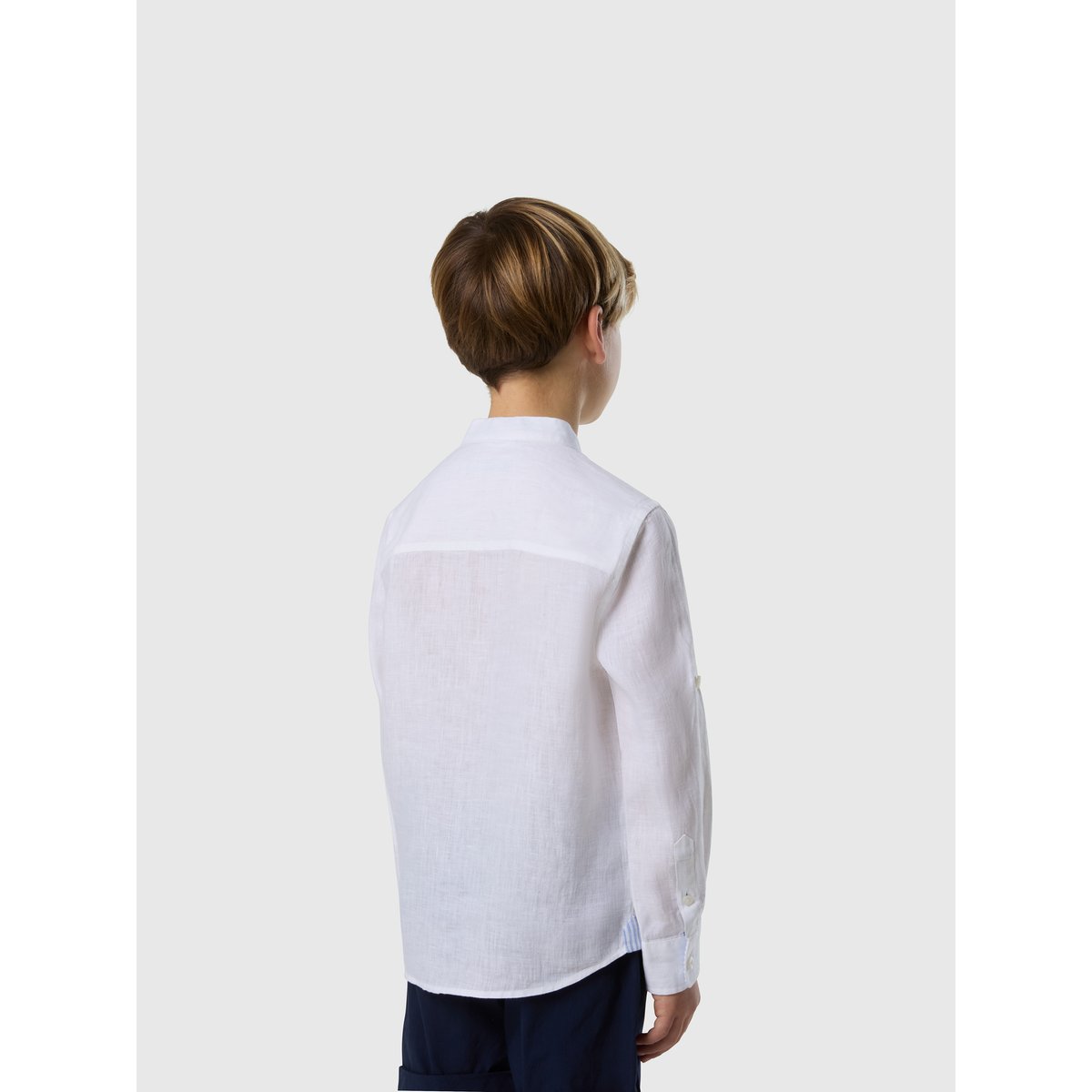 Chemise en lin à col mandarin blanc, NORTH SAILS