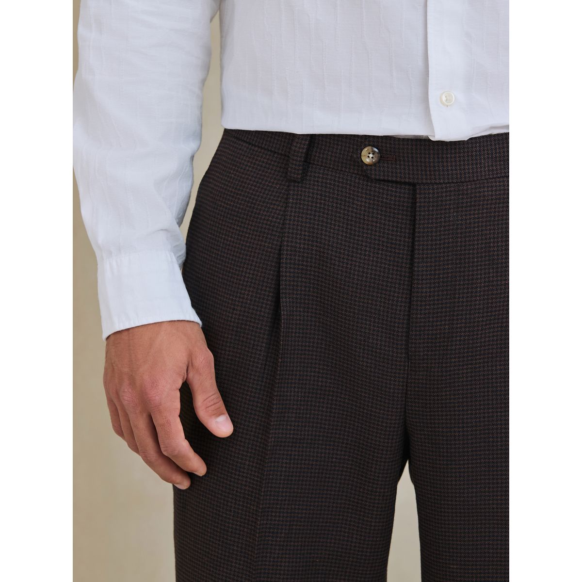Pantalon de costume regular fit nova fides marron, NEXT