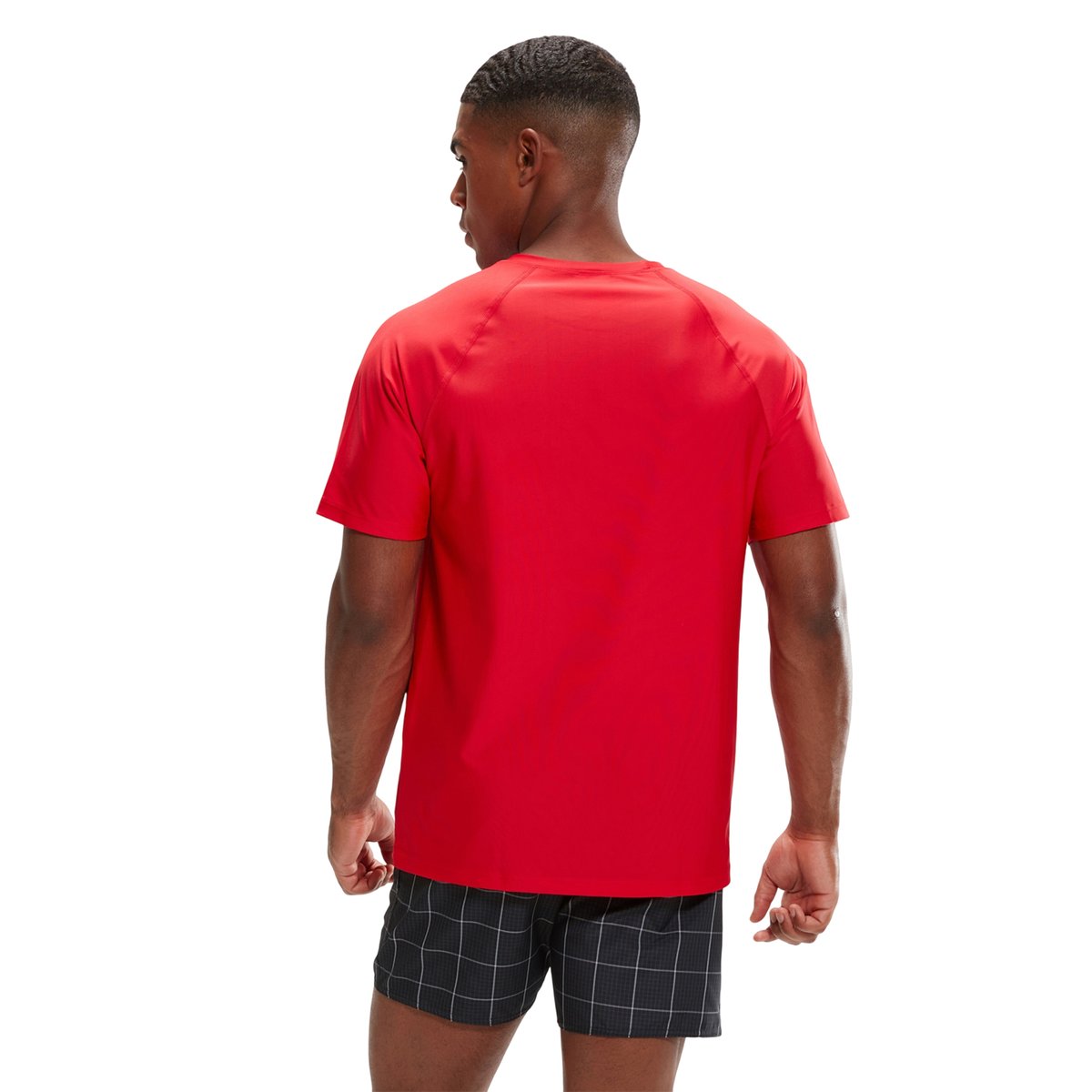Haut de bain anti-irritation manches courtes motif/style logo ESSENTIAL rouge, SPEEDO