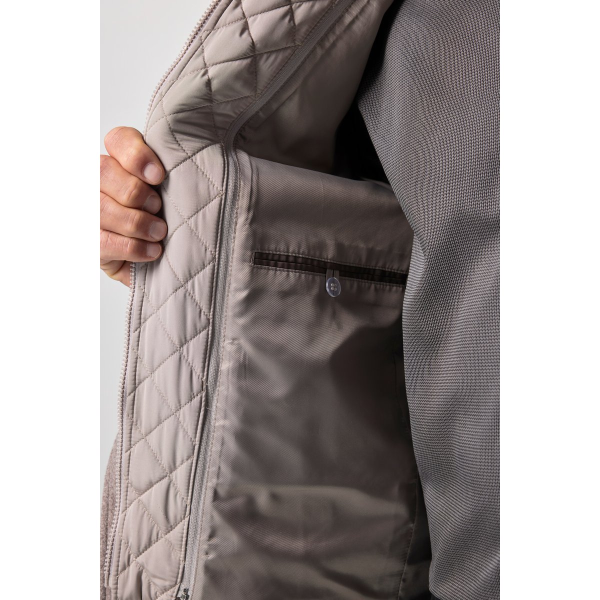 Manteau en laine mélangée beige, JP1880